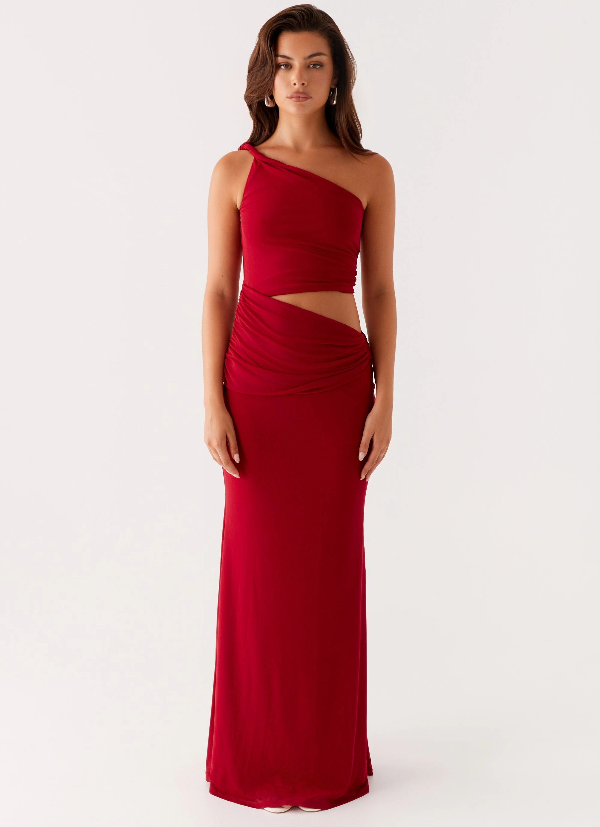 Chilly Comfort Wear Trendy Piece Three Wishes Maxi Dress - Raspberry