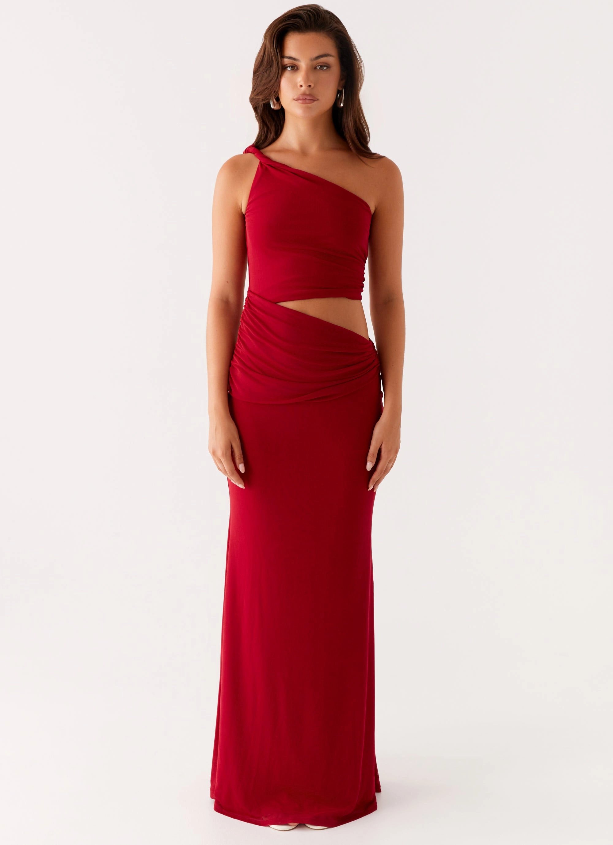 Polished office dress Date night Three Wishes Maxi Dress - Raspberry