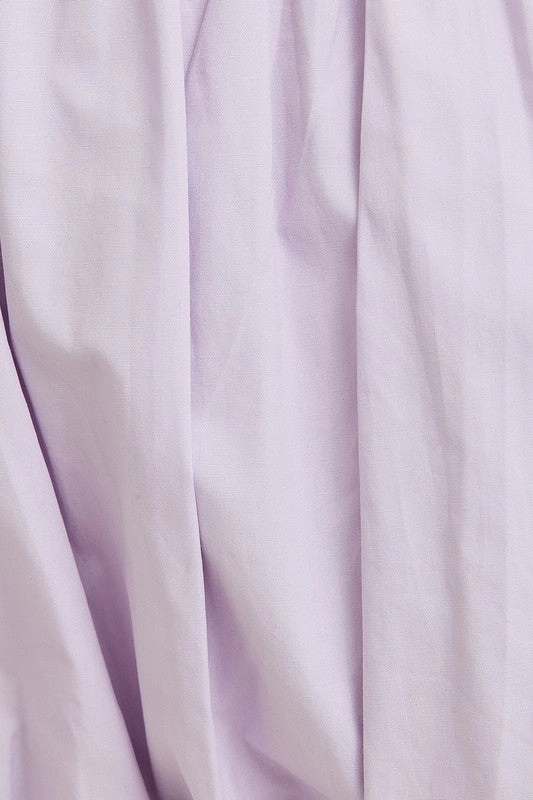 Chic Comfort Look Magnetic-Closure Tie Shoulder Bubble Hem Mini Dress - Lavender