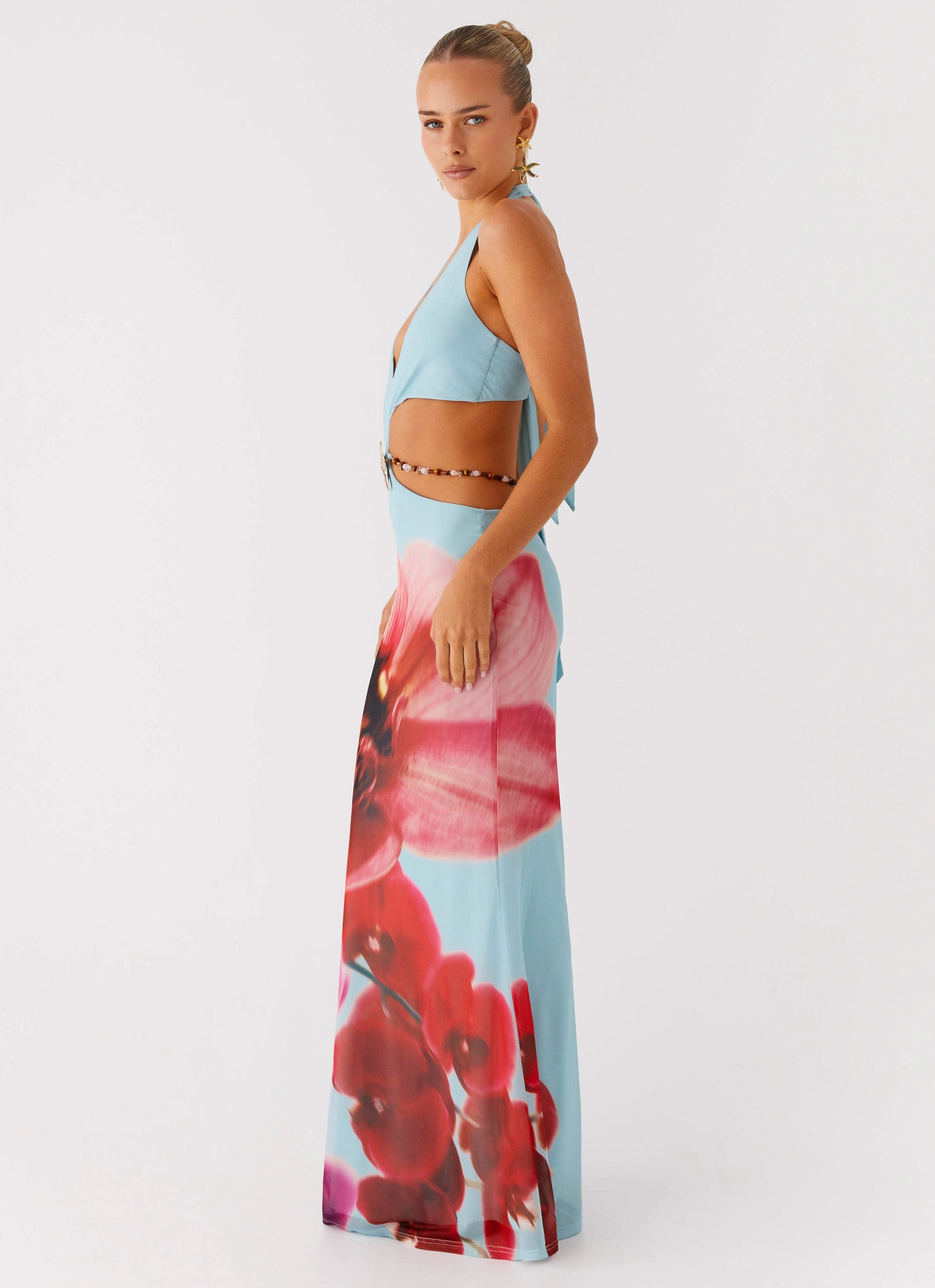 Time To Dance Maxi Dress - Turquoise Bloom Luxe Mood Adjustable-Straps