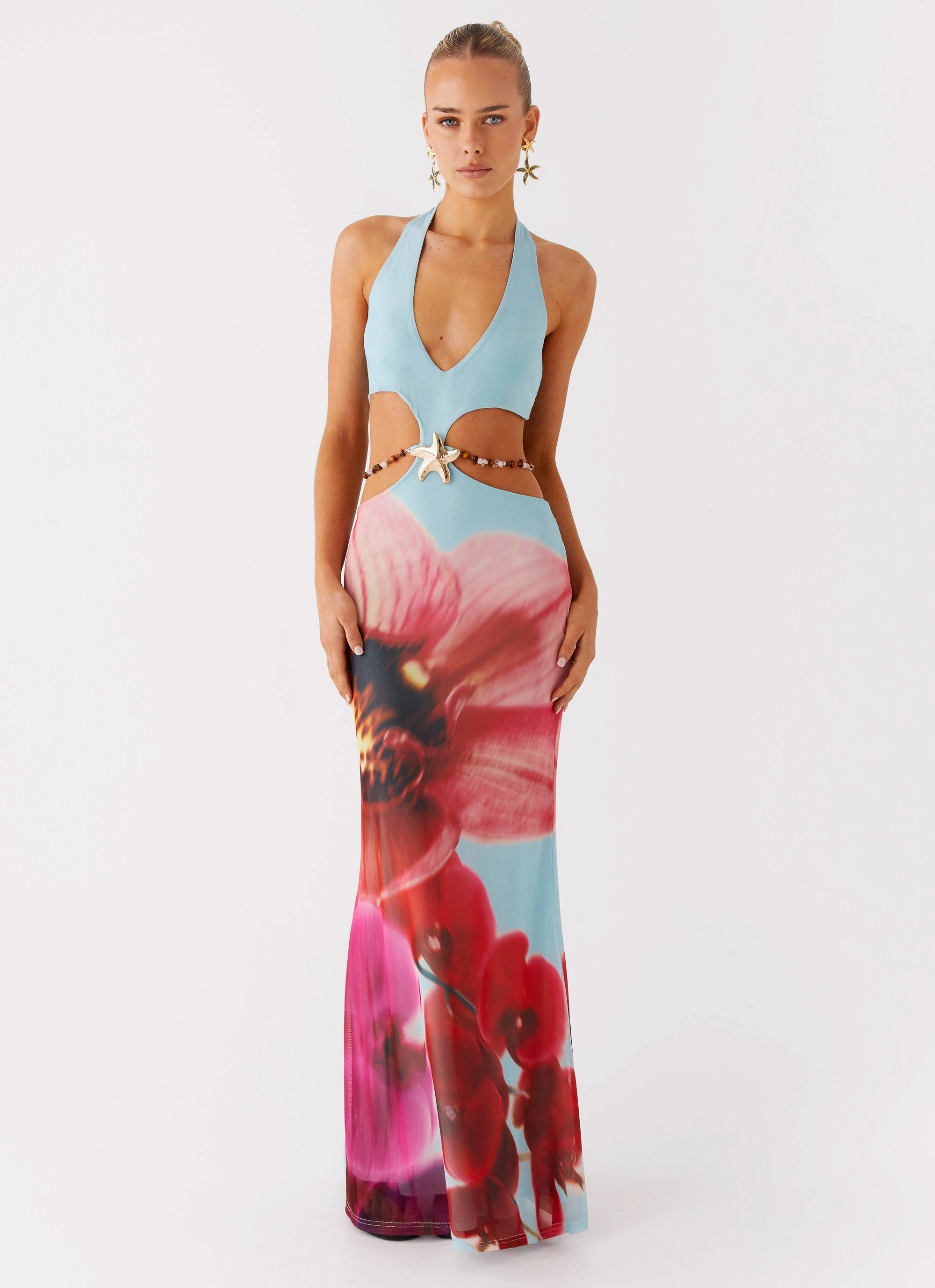 Rooftop-Event Time To Dance Maxi Dress - Turquoise Bloom