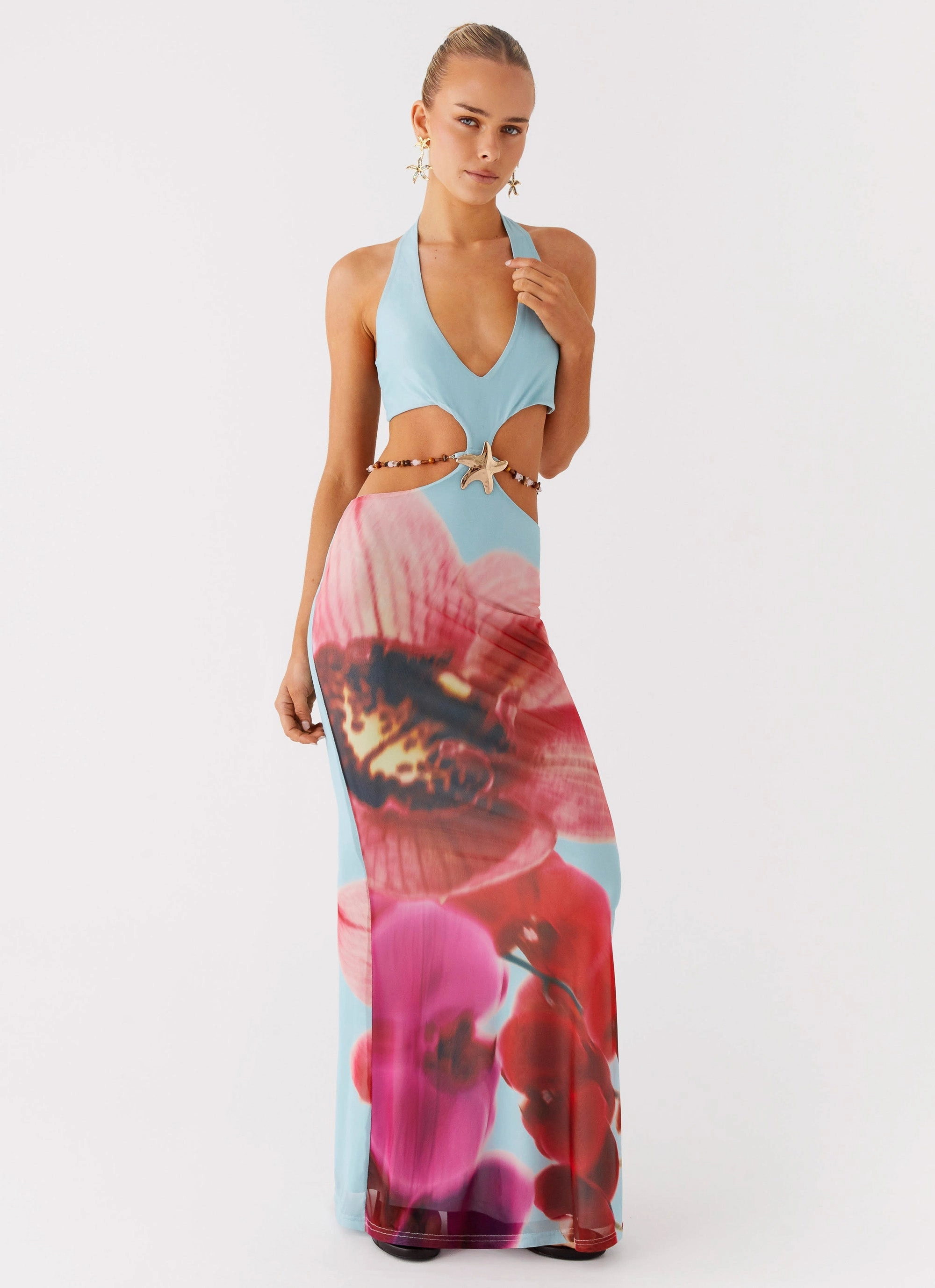 Relax Cut Time To Dance Maxi Dress - Turquoise Bloom