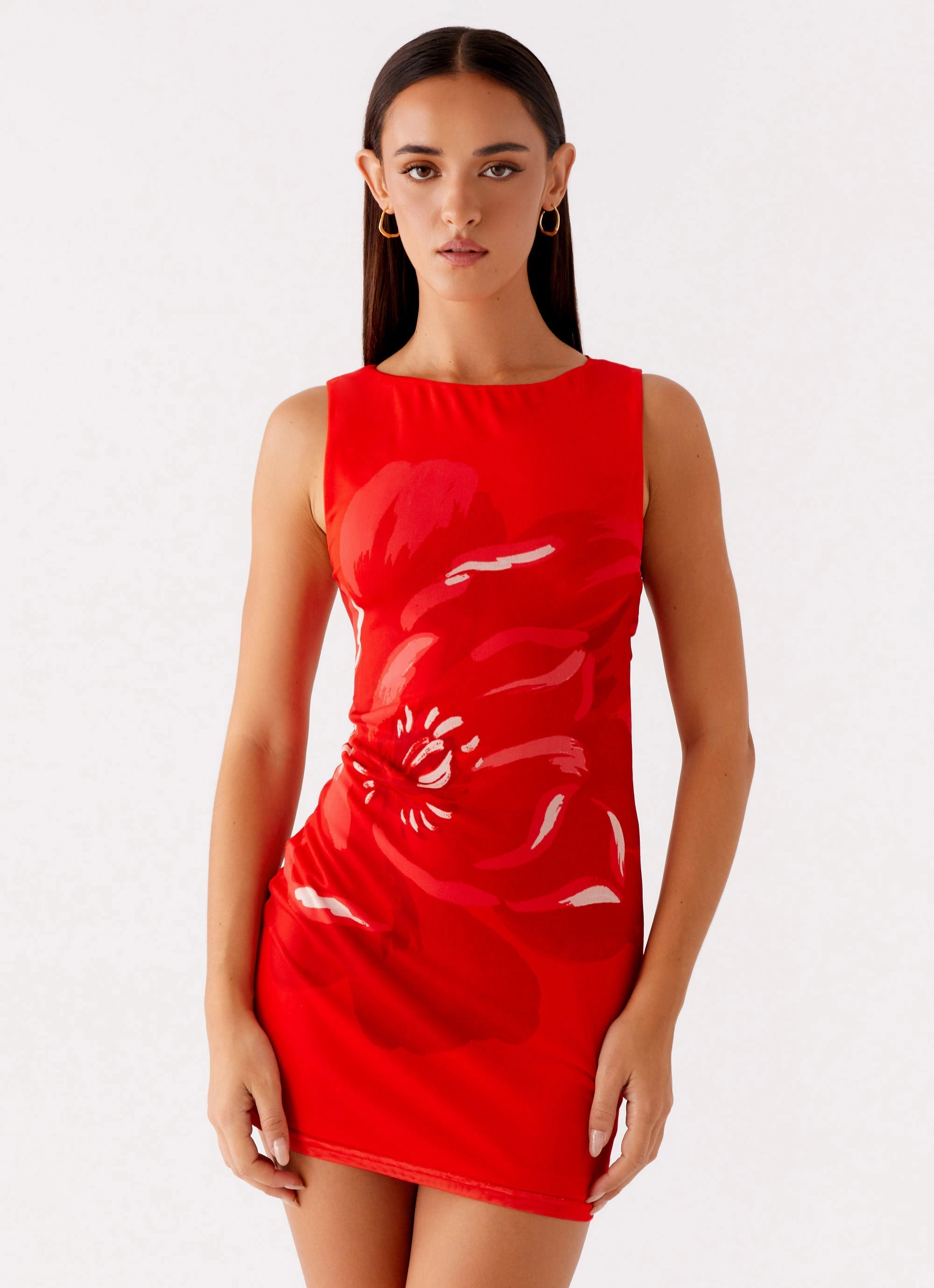 Happy Hour Mini Dress - Red Flexible Layers
