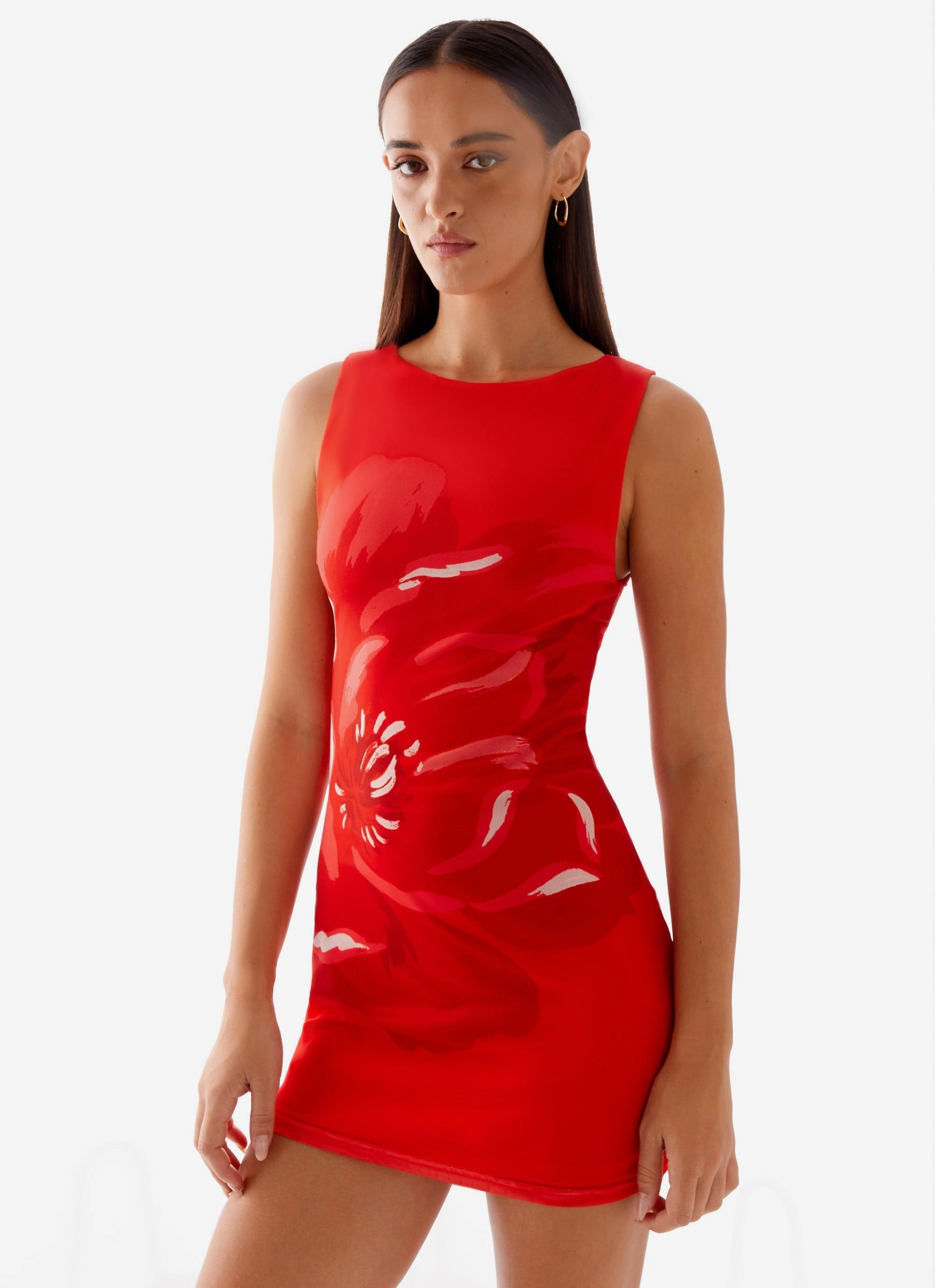 ElasticWaistband Happy Hour Mini Dress - Red