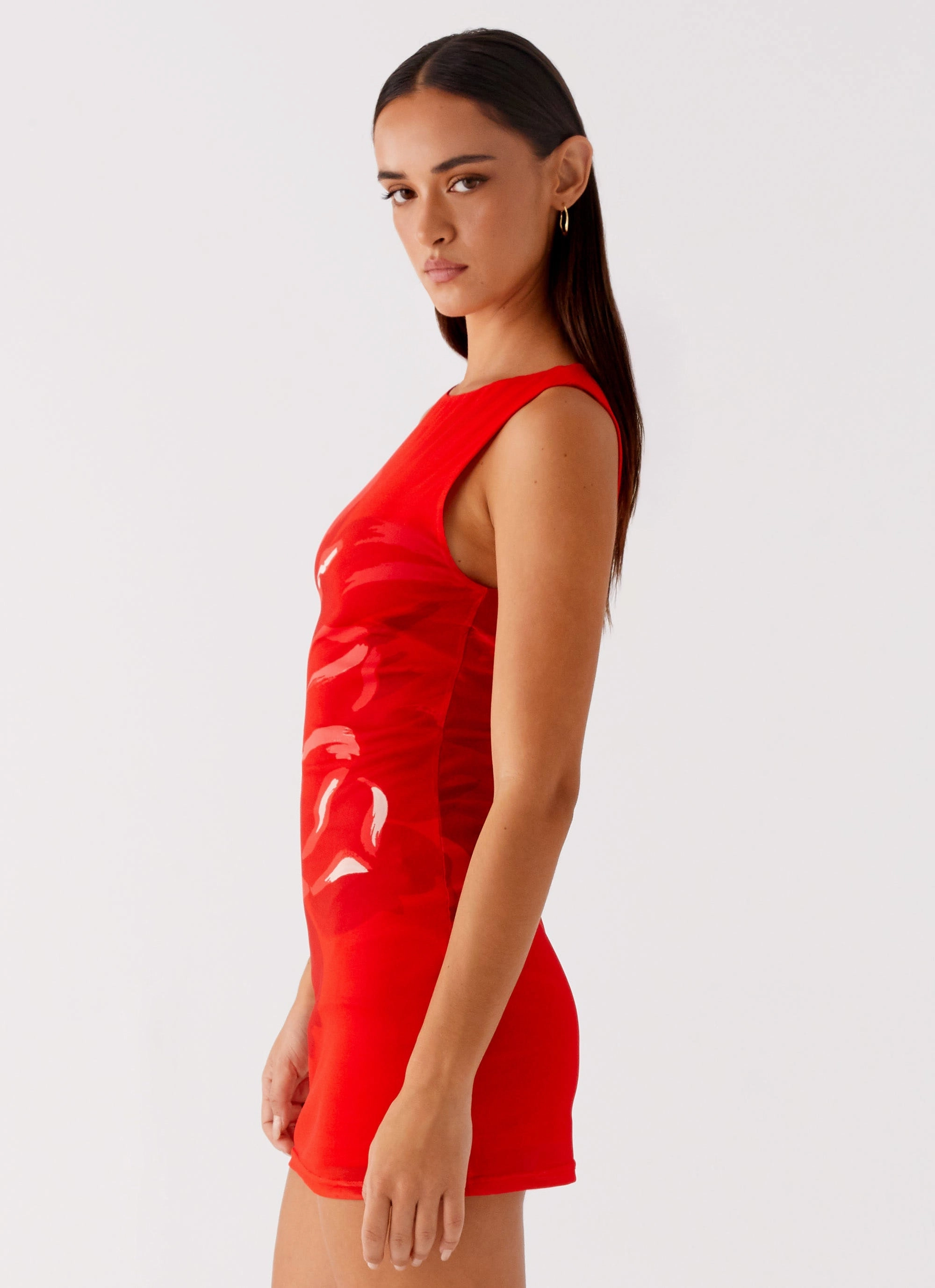 Minimalist-Style Bold Touches Happy Hour Mini Dress - Red