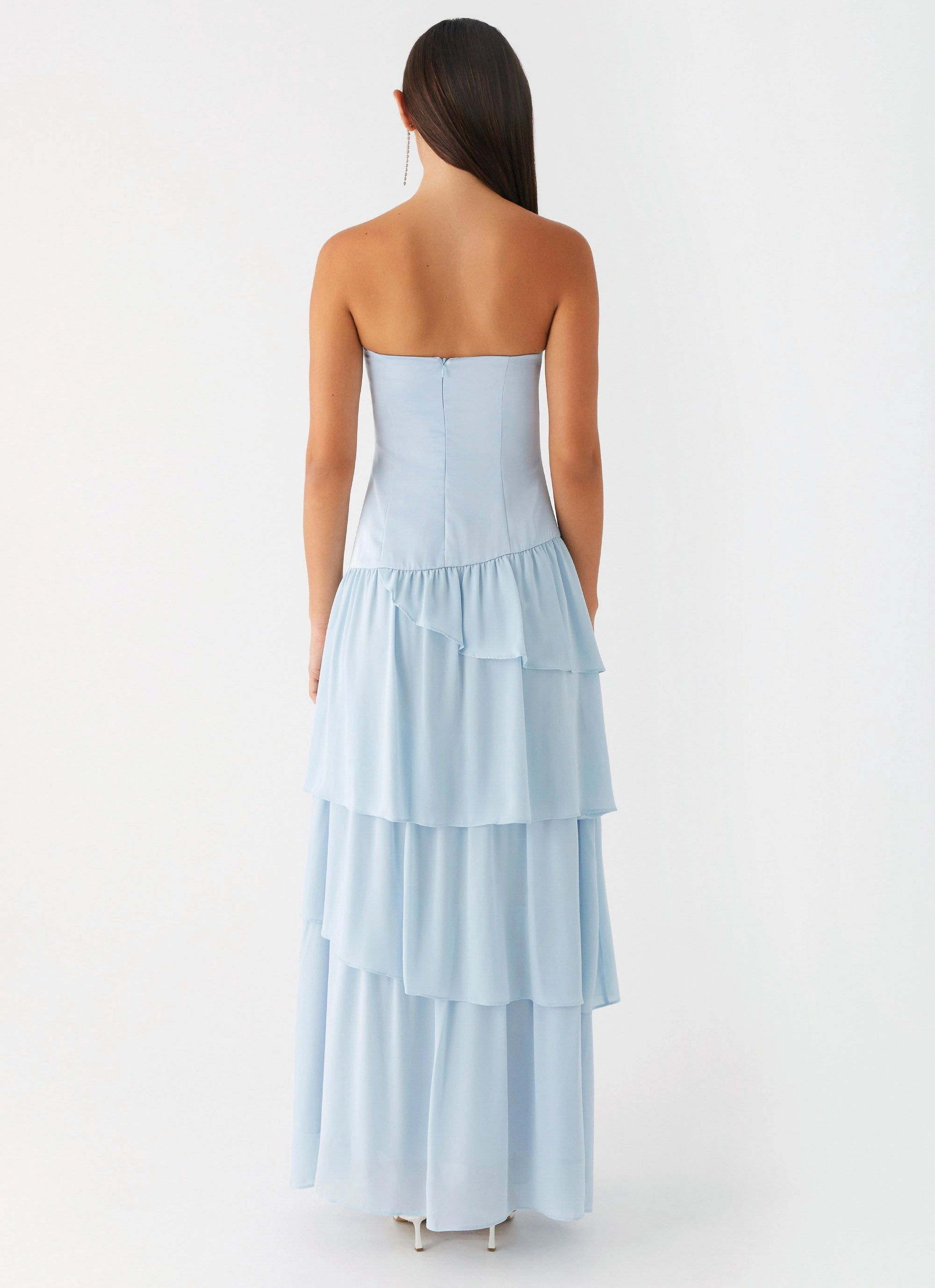Smart and Elegant Light Bow Our Story Maxi Dress - Pastel Blue