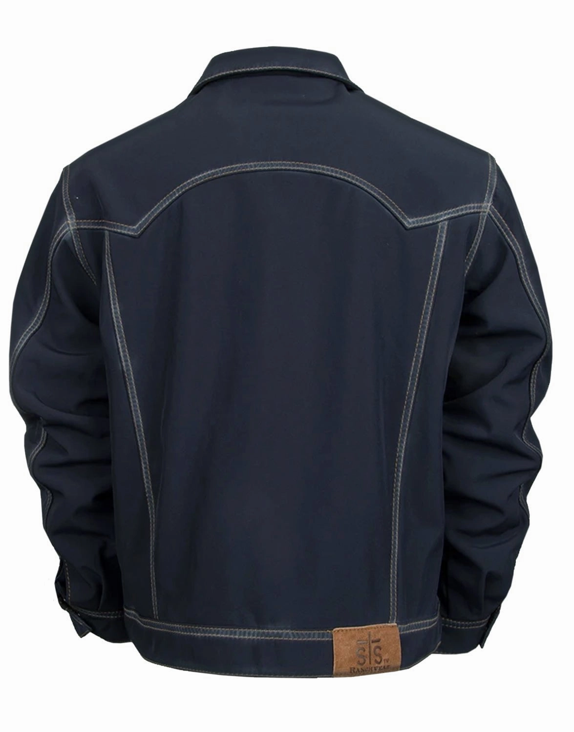All Year Mold Resistant Coating STS Ranchwear Mens Brumby Enzyme Navy 100% Polyester Denim Cut Softshell Jacket