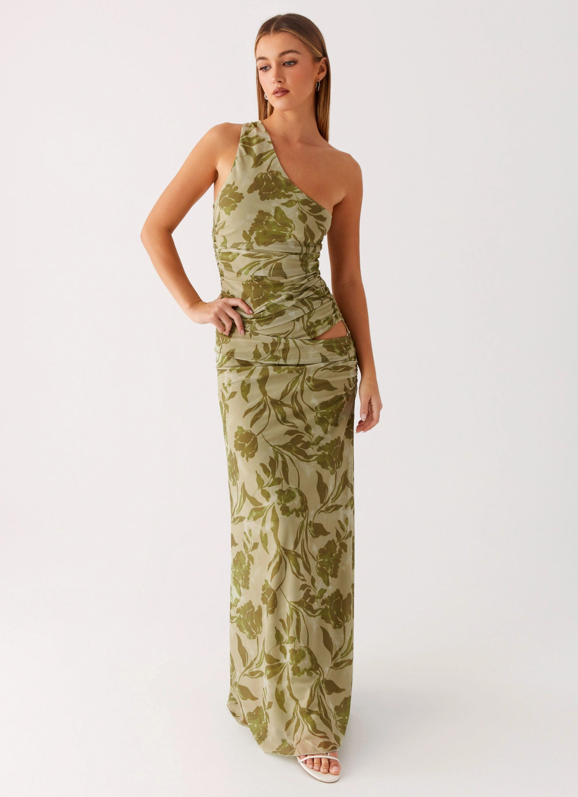 Georgiana Maxi Dress - Jade Fern Wrap Glow
