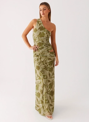 City Mood Smooth Drape Georgiana Maxi Dress - Jade Fern