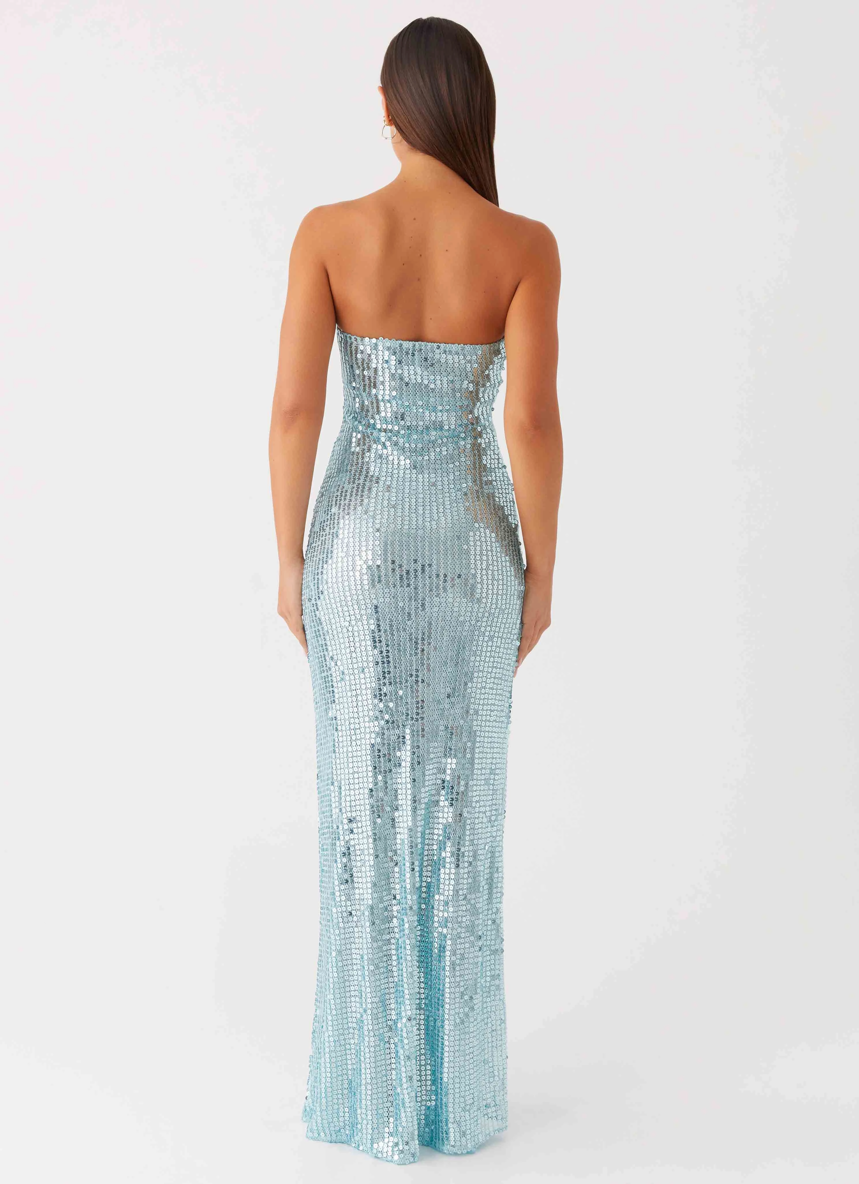 Lyric Sequin Maxi Dress - Turquoise Smart and Relaxed Polished Fit