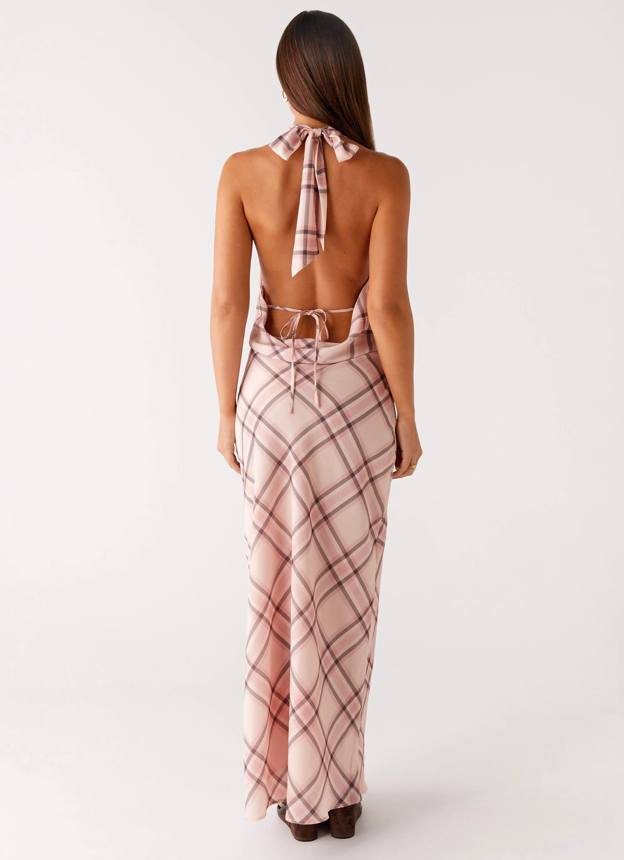 Muse Maxi Dress - Pink Check Breathable Material