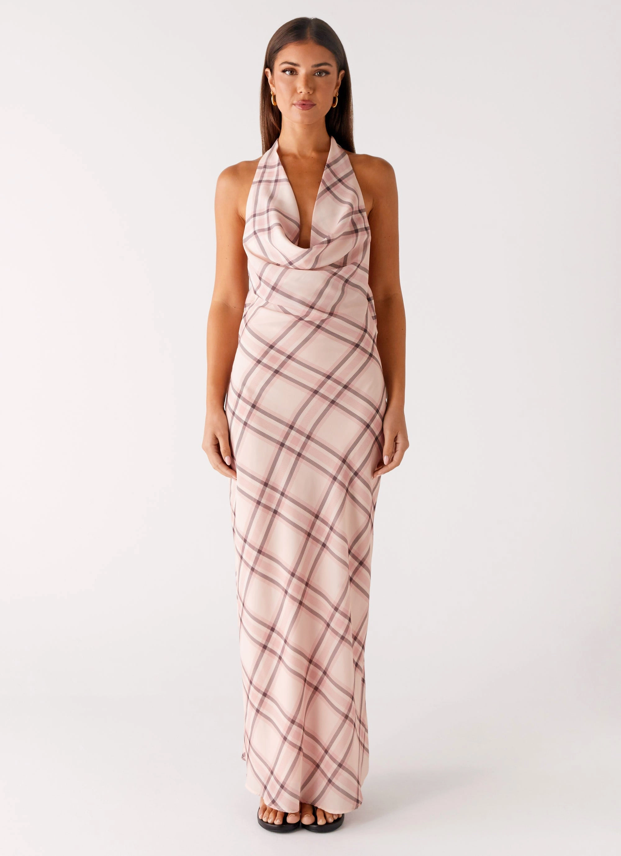 Muse Maxi Dress - Pink Check Romantic-Style