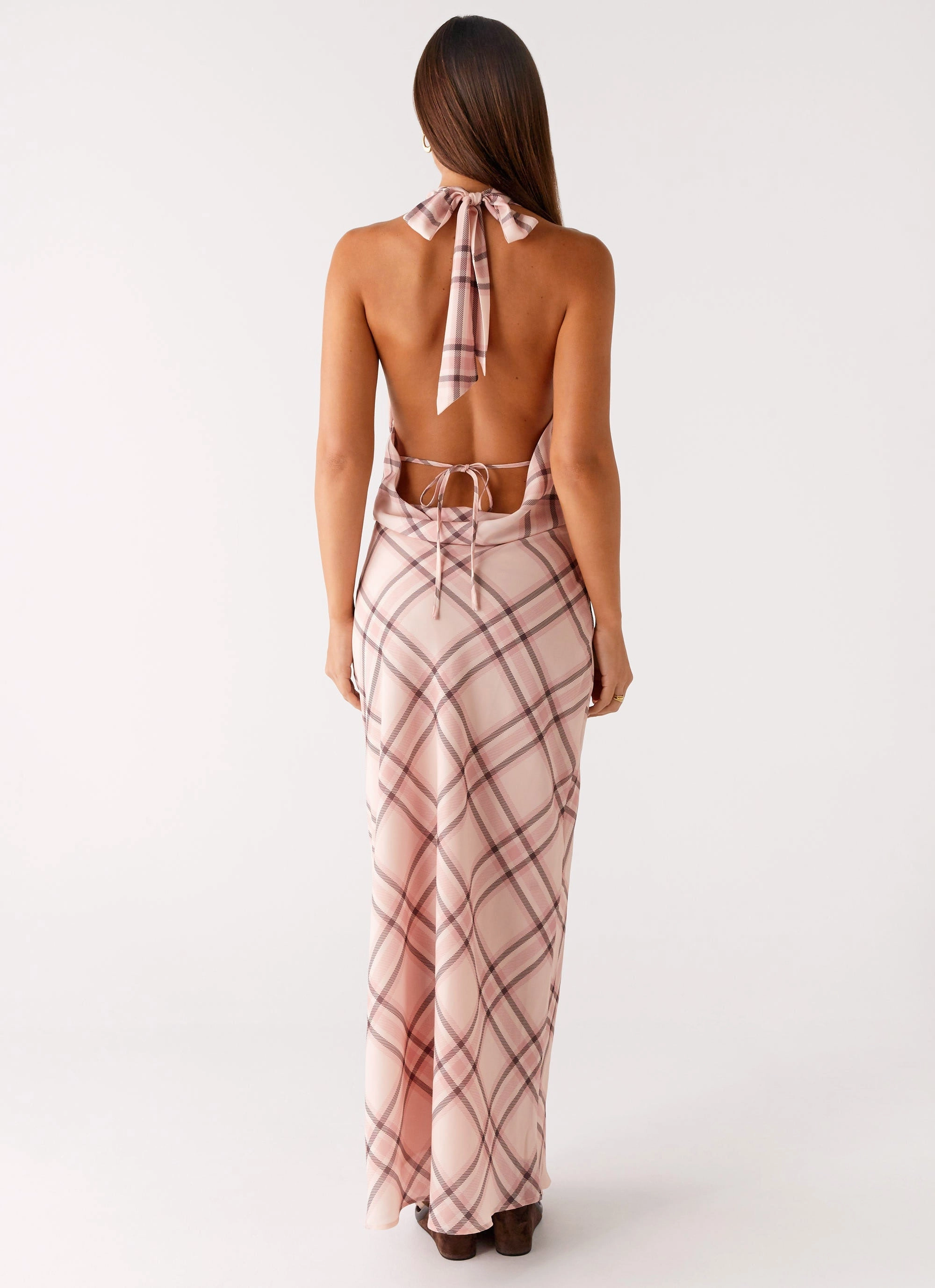 Muse Maxi Dress - Pink Check Pure Stitch
