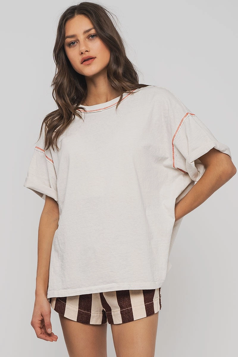 Timeless Oversized Tee - Chalk Spring Freshness