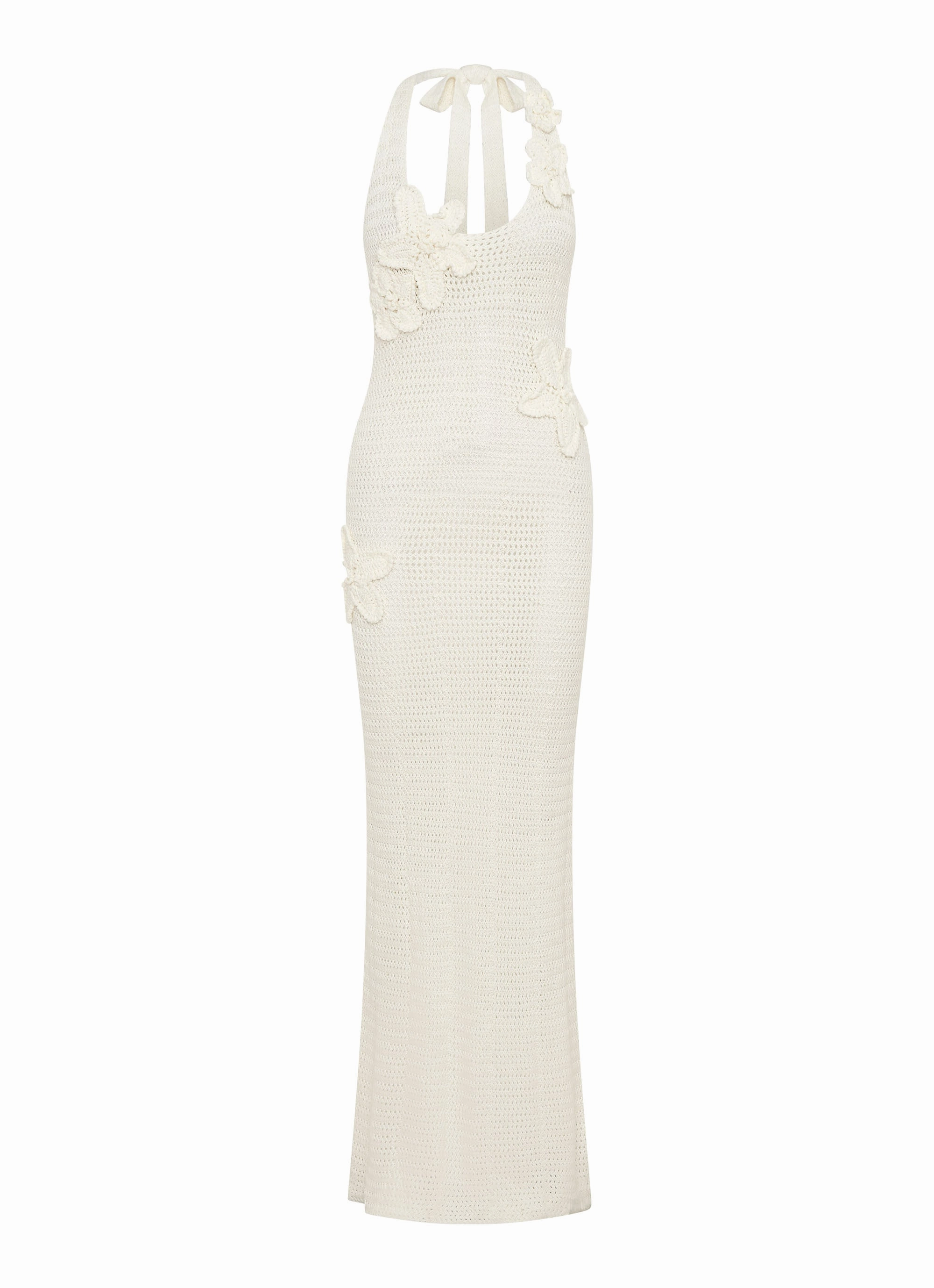 Novalee Flower Crochet Maxi Dress - Ivory Subtle Flow