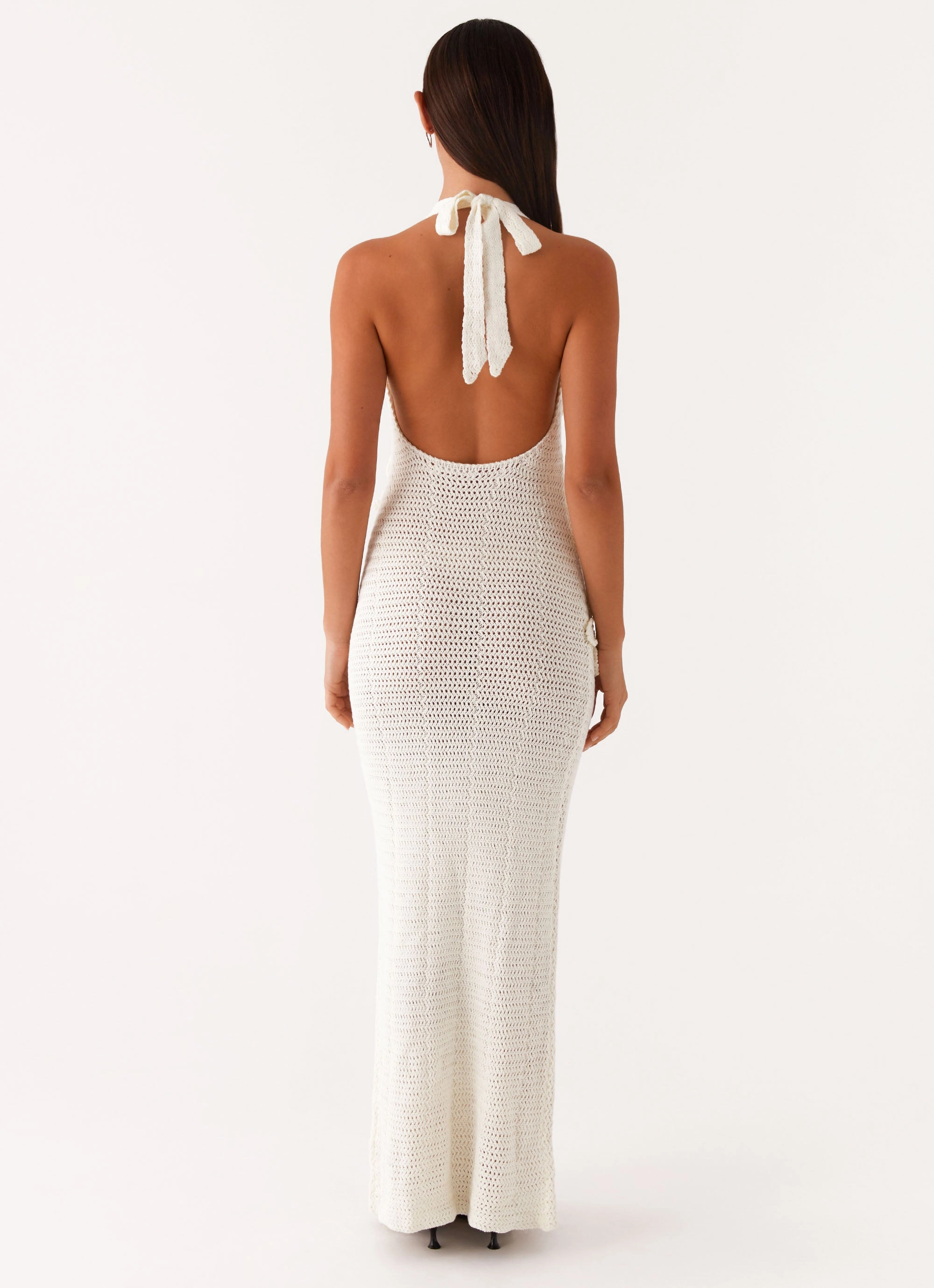 Novalee Flower Crochet Maxi Dress - Ivory Sleek Vibe Cool Structure