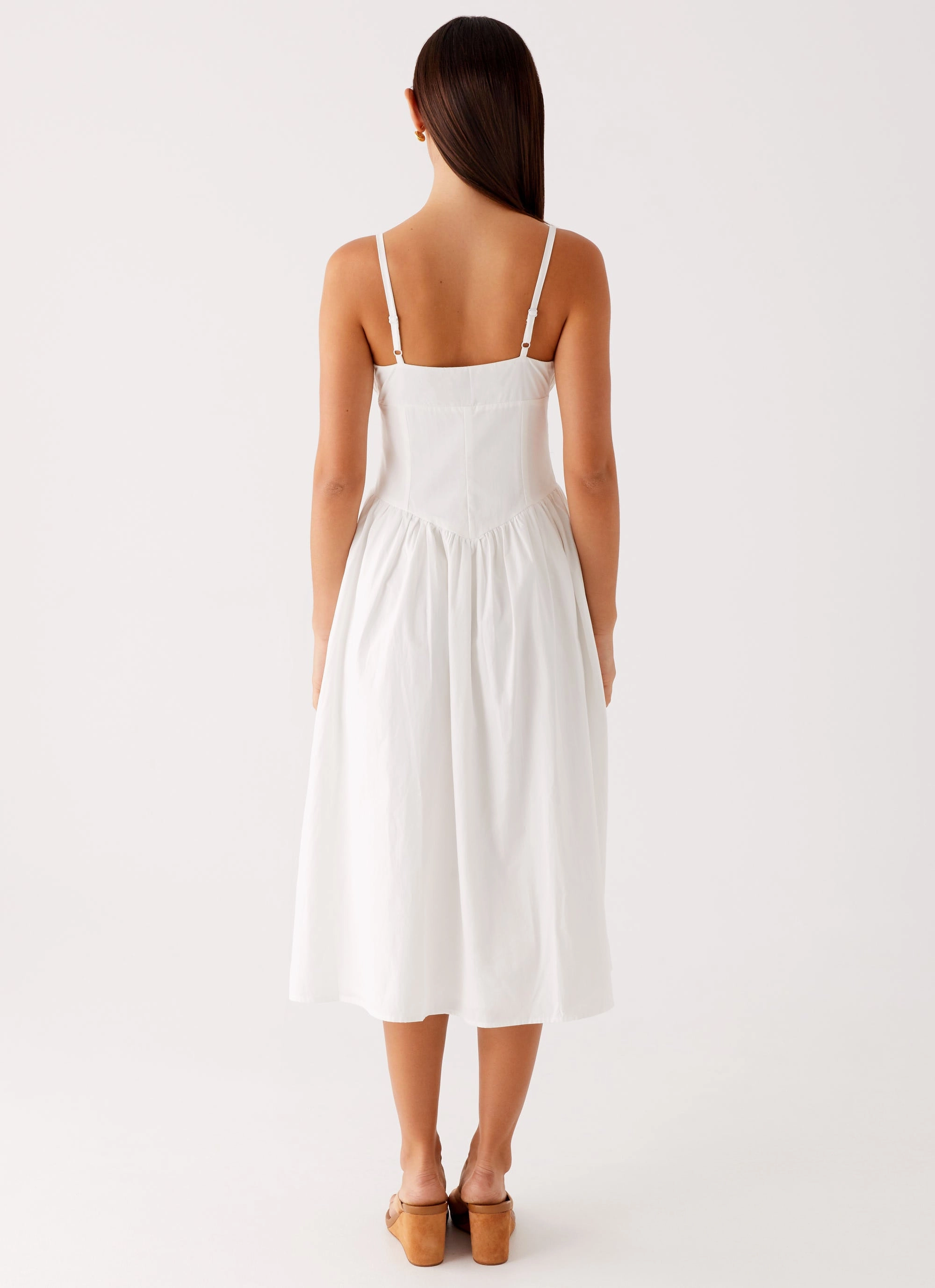 Phillipa Midi Dress - White Casual Chic