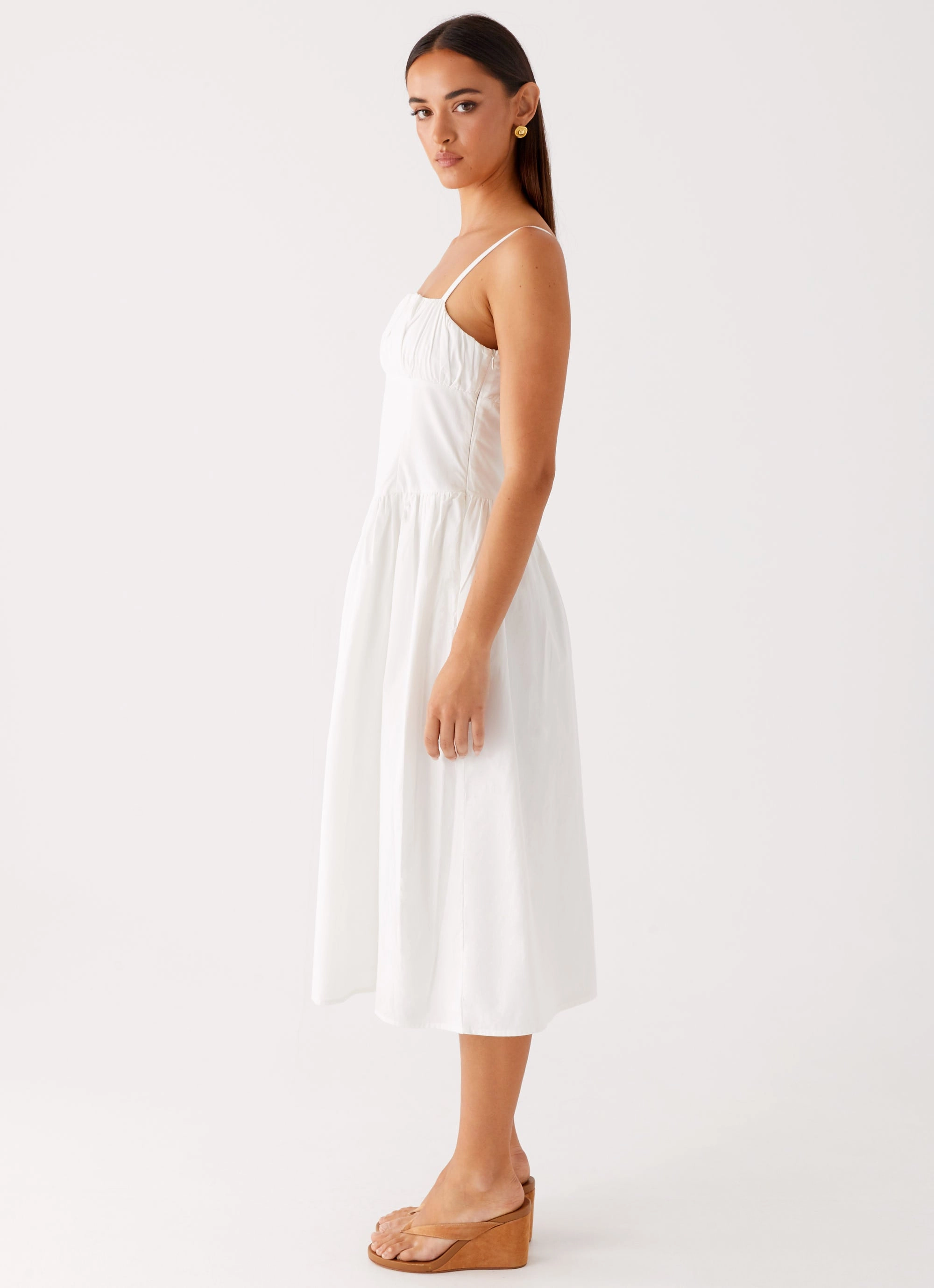 Phillipa Midi Dress - White Flow Ready Occasion Ready