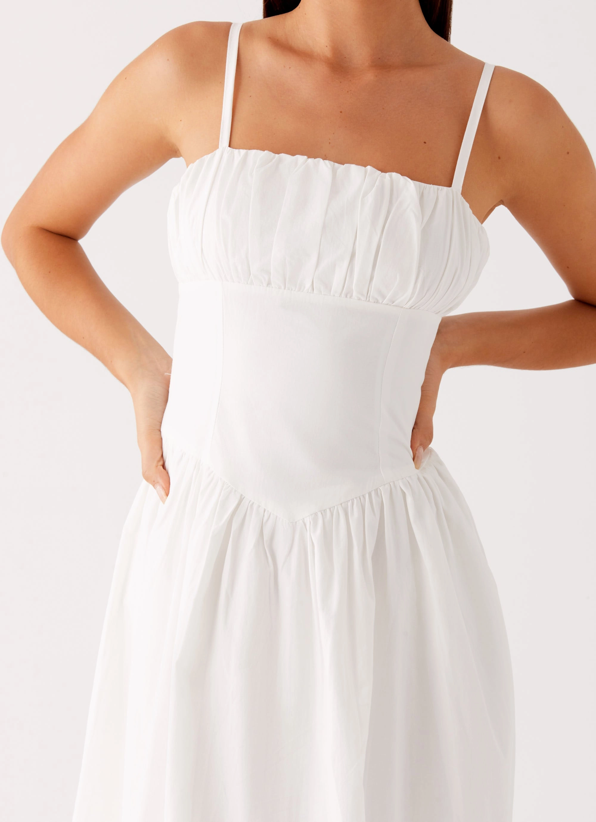 Phillipa Midi Dress - White Bridal-Shower Fresh Flow