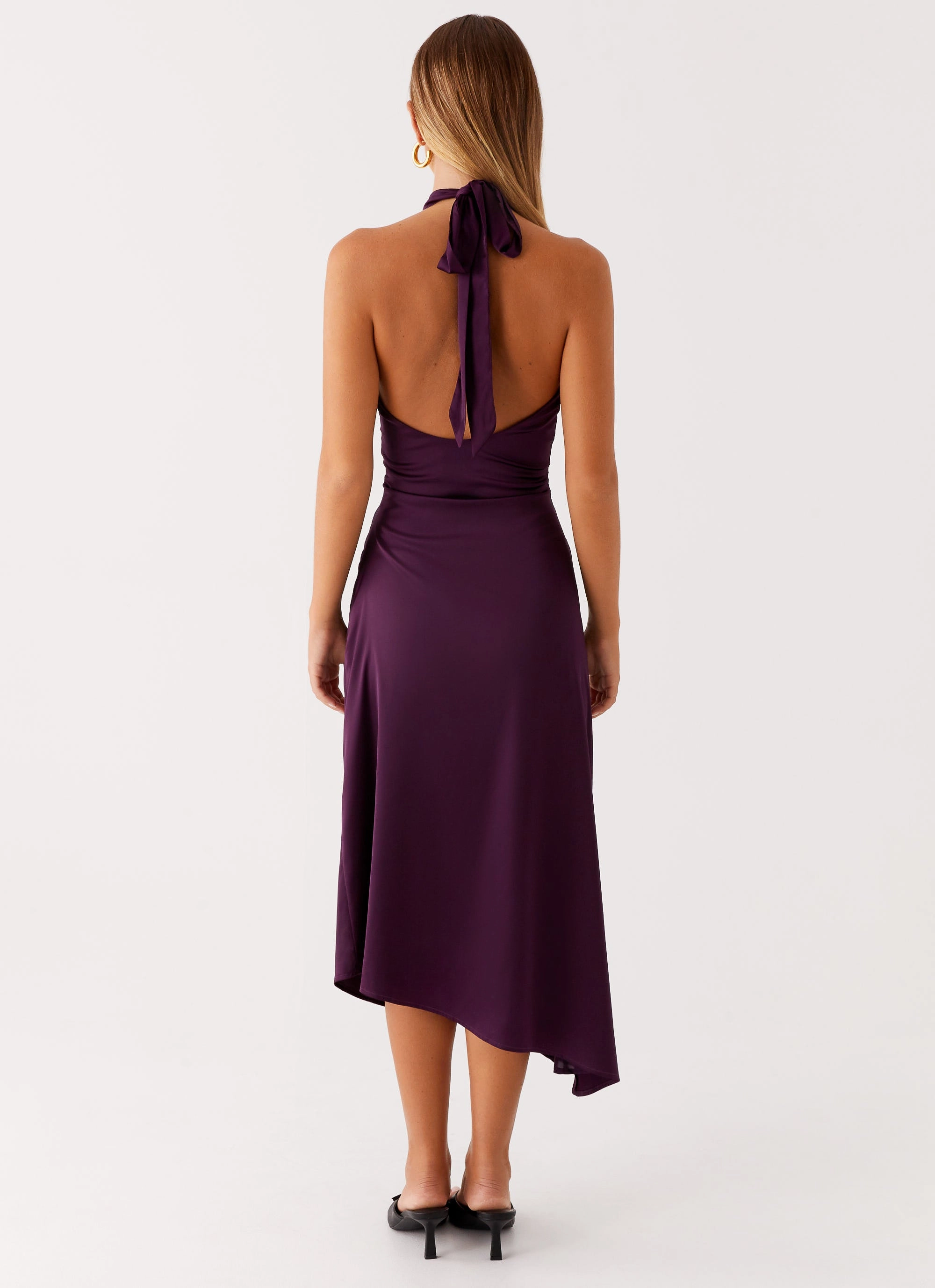 Casta Halterneck Midi Dress - Plum Stylish Appeal