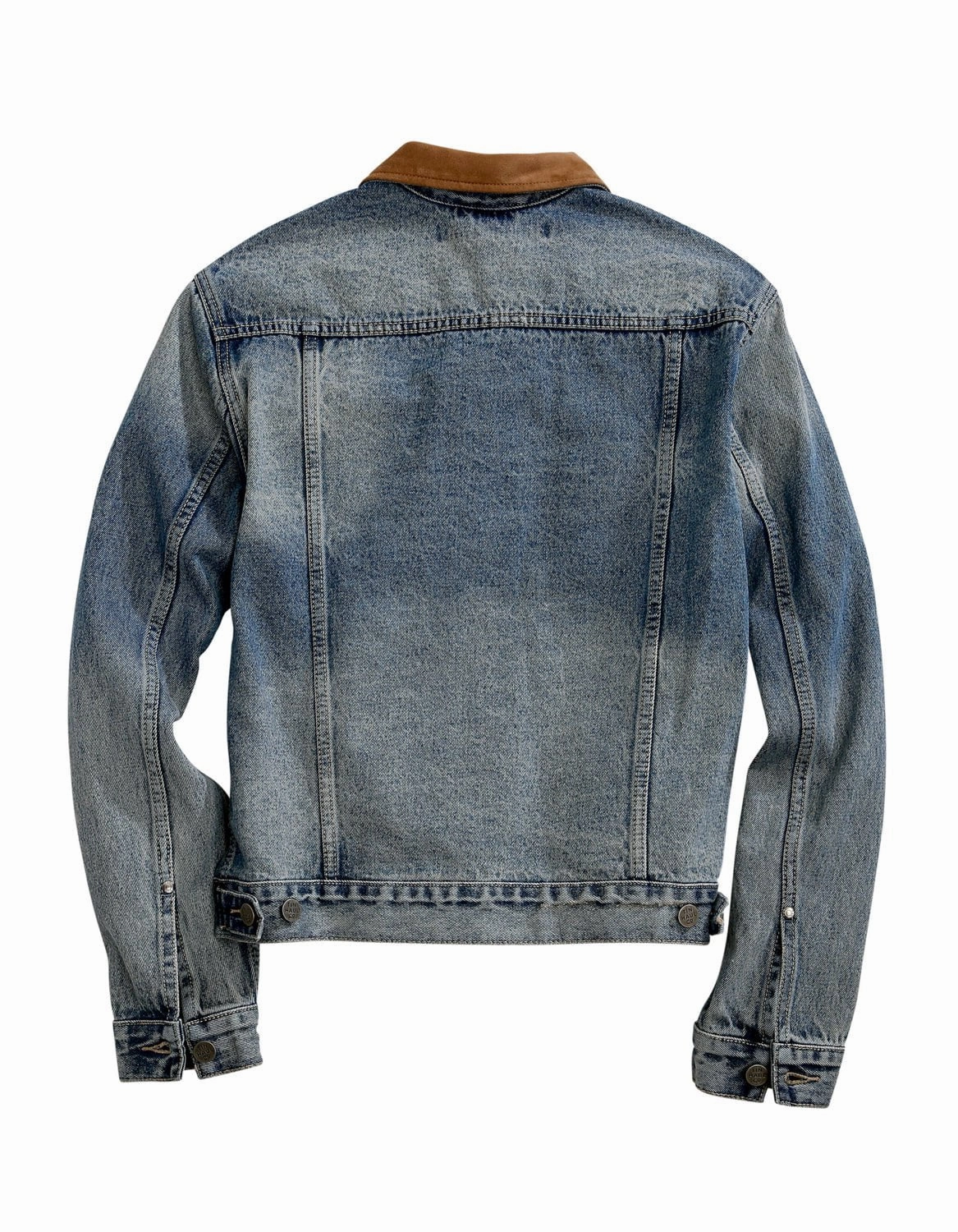 Breathable fabric ElasticCuffs Tin Haul Mens Blue 100% Cotton Denim Suede Collar Jacket