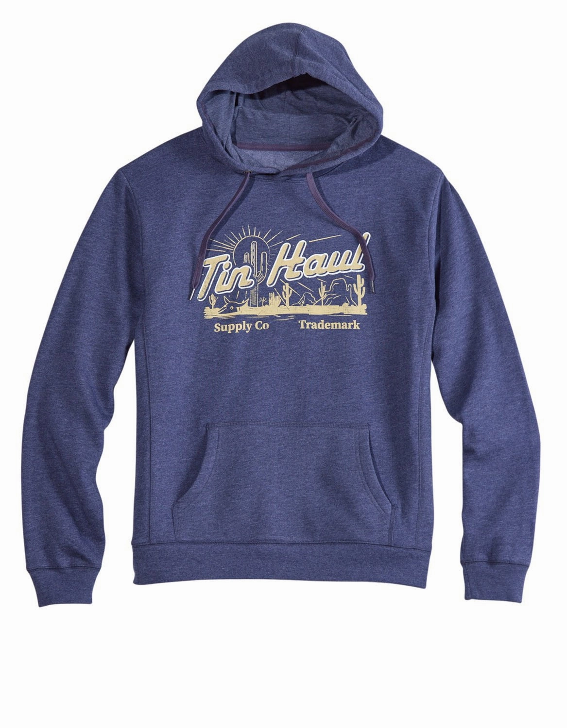 Tin Haul Mens Cactus Scene Navy Poly/Cotton Hoodie Breathable Material