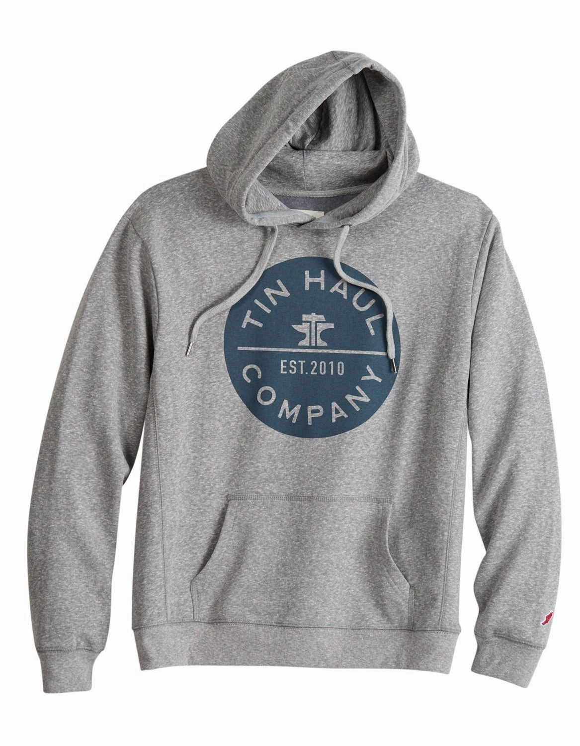 Sporty Chic Tin Haul Mens Circle Logo Grey Cotton Blend Hoodie