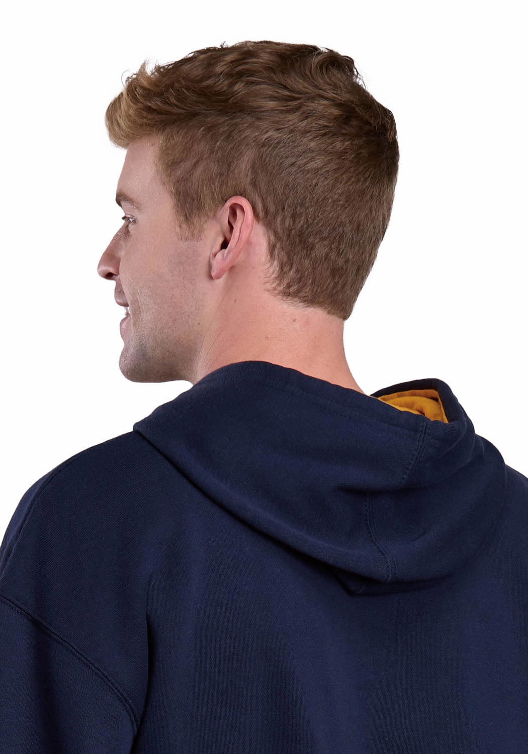 Tin Haul Mens Logo In Sunset Colors Navy/Gold Cotton Blend Hoodie PerimeterStructuralBoning