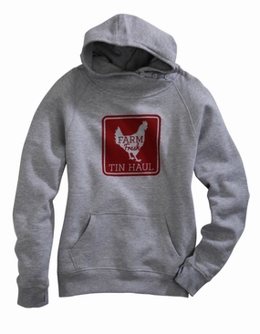 Warm Appeal Tin Haul Womens Grey Cotton Blend Farm Fresh Hoodie
