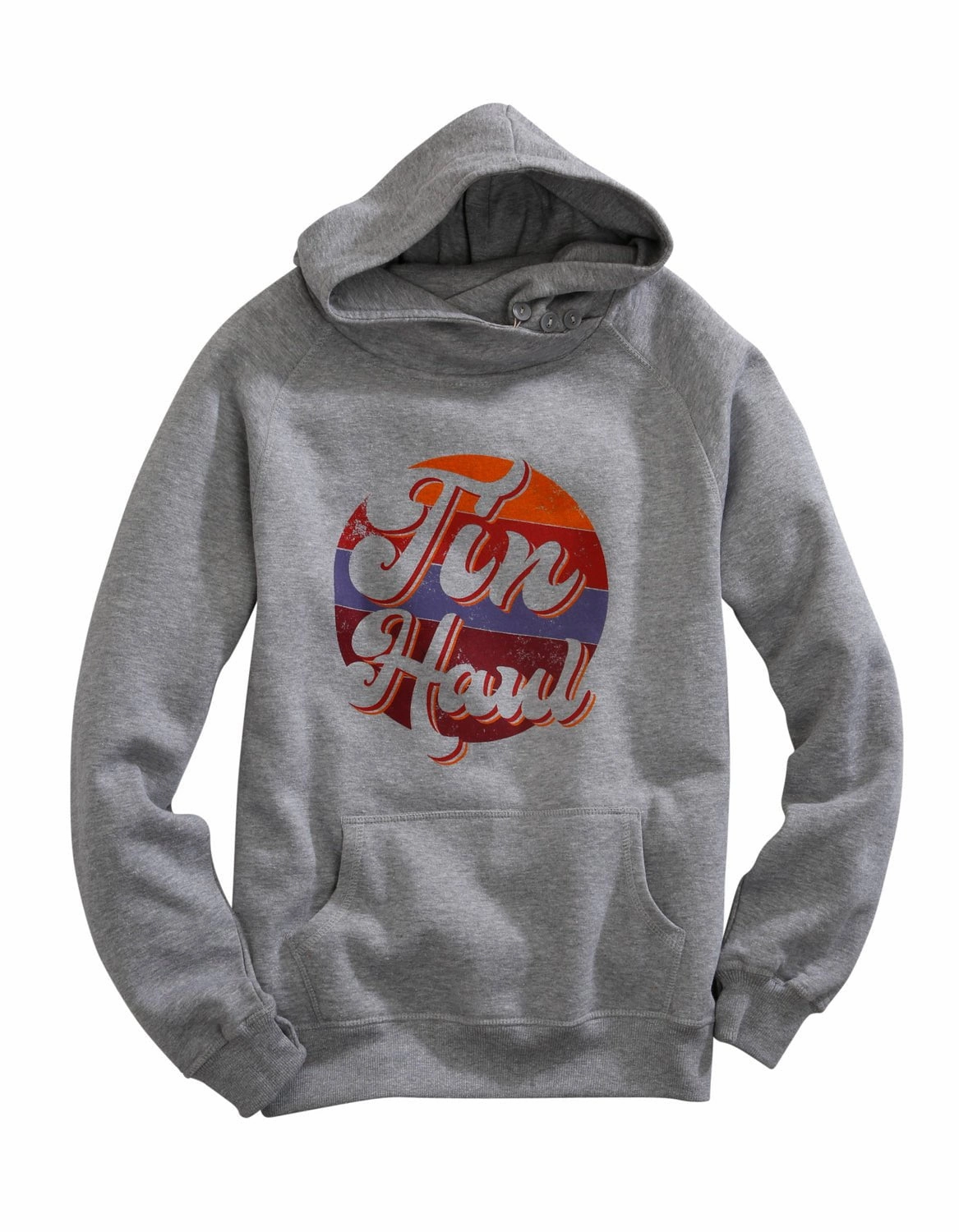 Tin Haul Womens Grey Cotton Blend Retro Circle Hoodie Perfect Warmth Durable Fabric