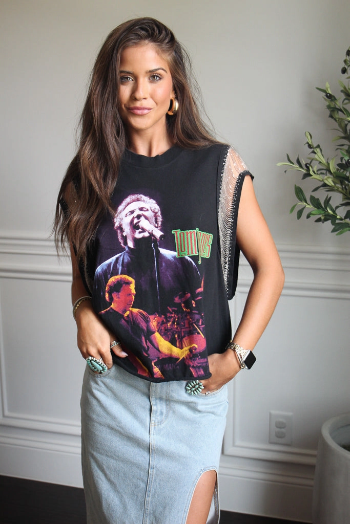 Tom Jones Double-Sided Chain Tank (Copy) SoftTouch Relaxed Crew Neck Opening