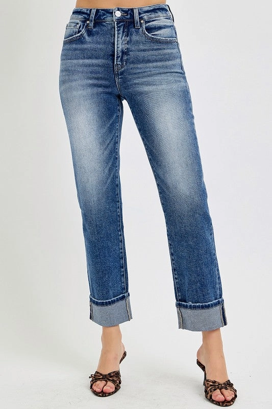TOMMY TUMMY CONTROL HIGH RISE CROP STRAIGHT JEANS Stretchy Top