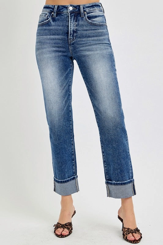 Moisture Wicking Technology AntiPilling Surface TOMMY TUMMY CONTROL HIGH RISE CROP STRAIGHT JEANS