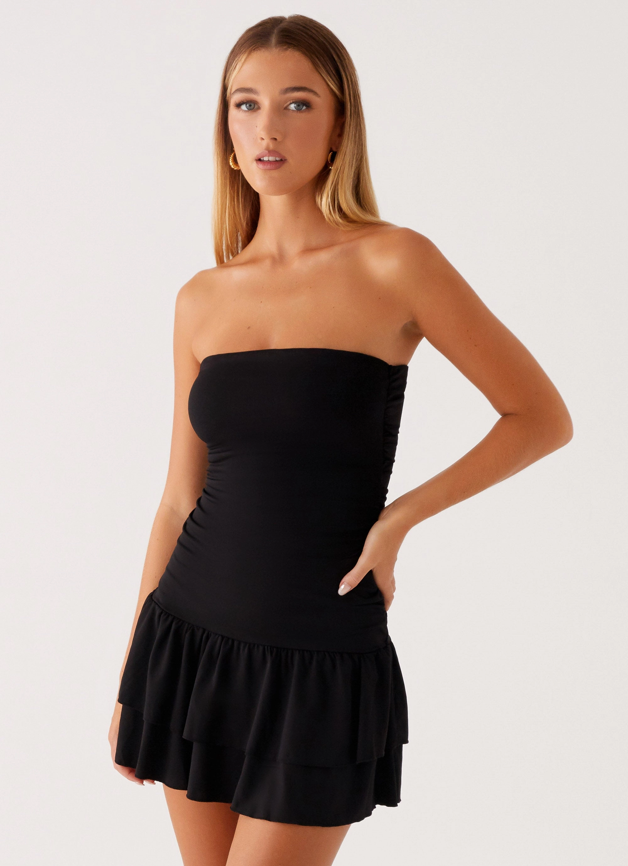 Tonya Mini Dress - Black Feminine full-length gown