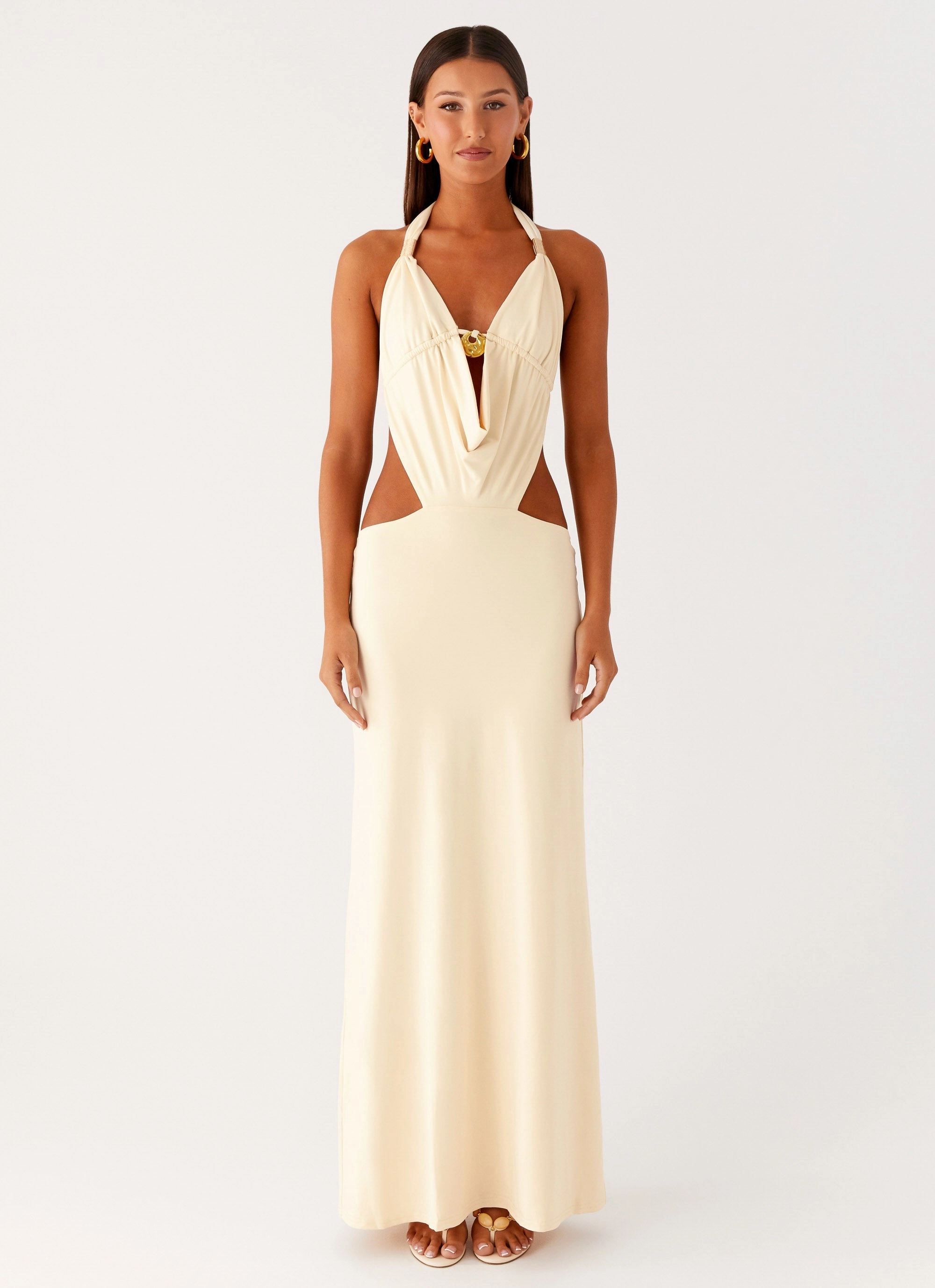 Torina Halter Maxi Dress - Lemon Lazy Pick Style Upgrade