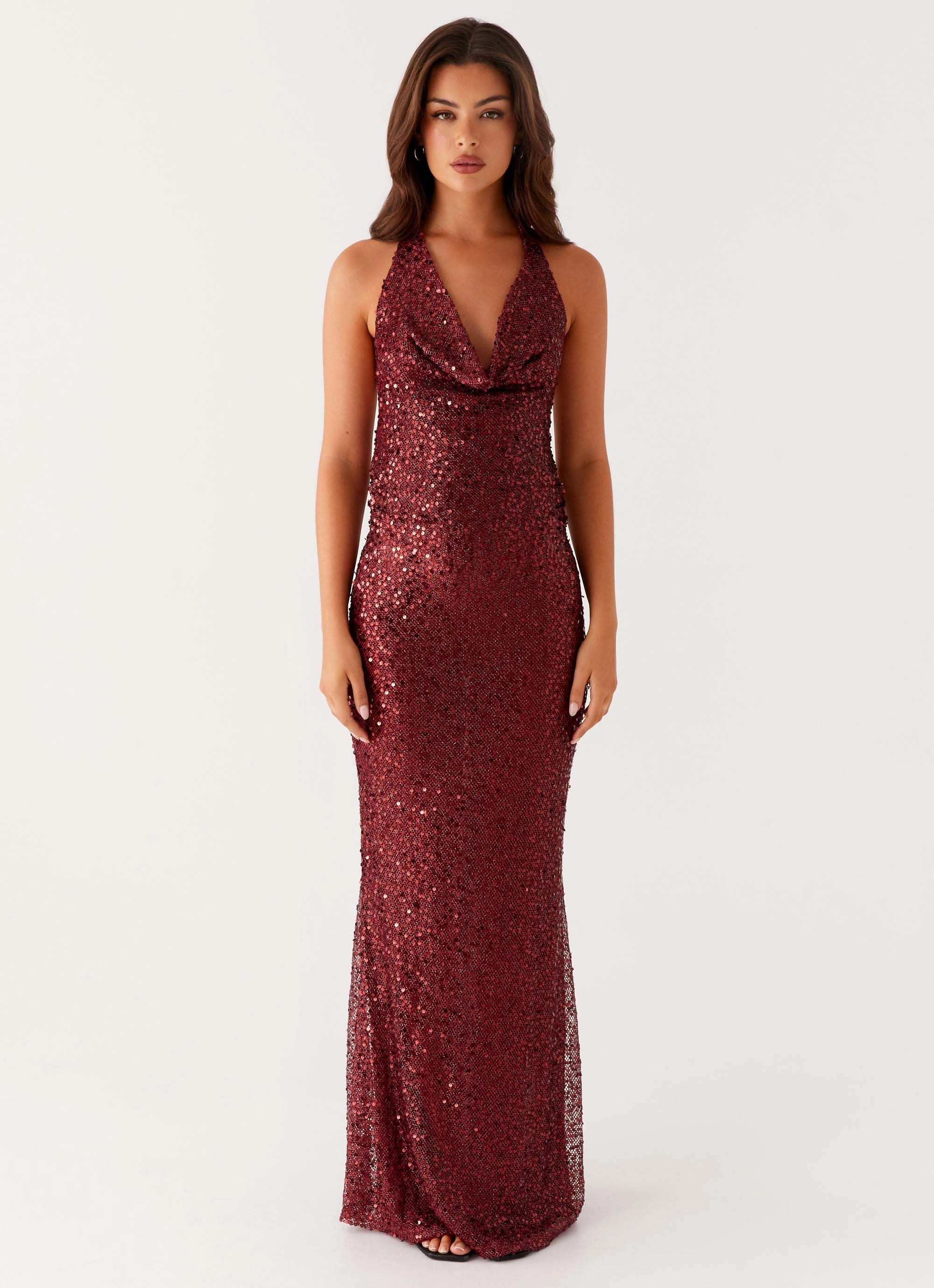 Treasured Sequin Maxi Dress - Fuchsia Church Proper Smooth Finish