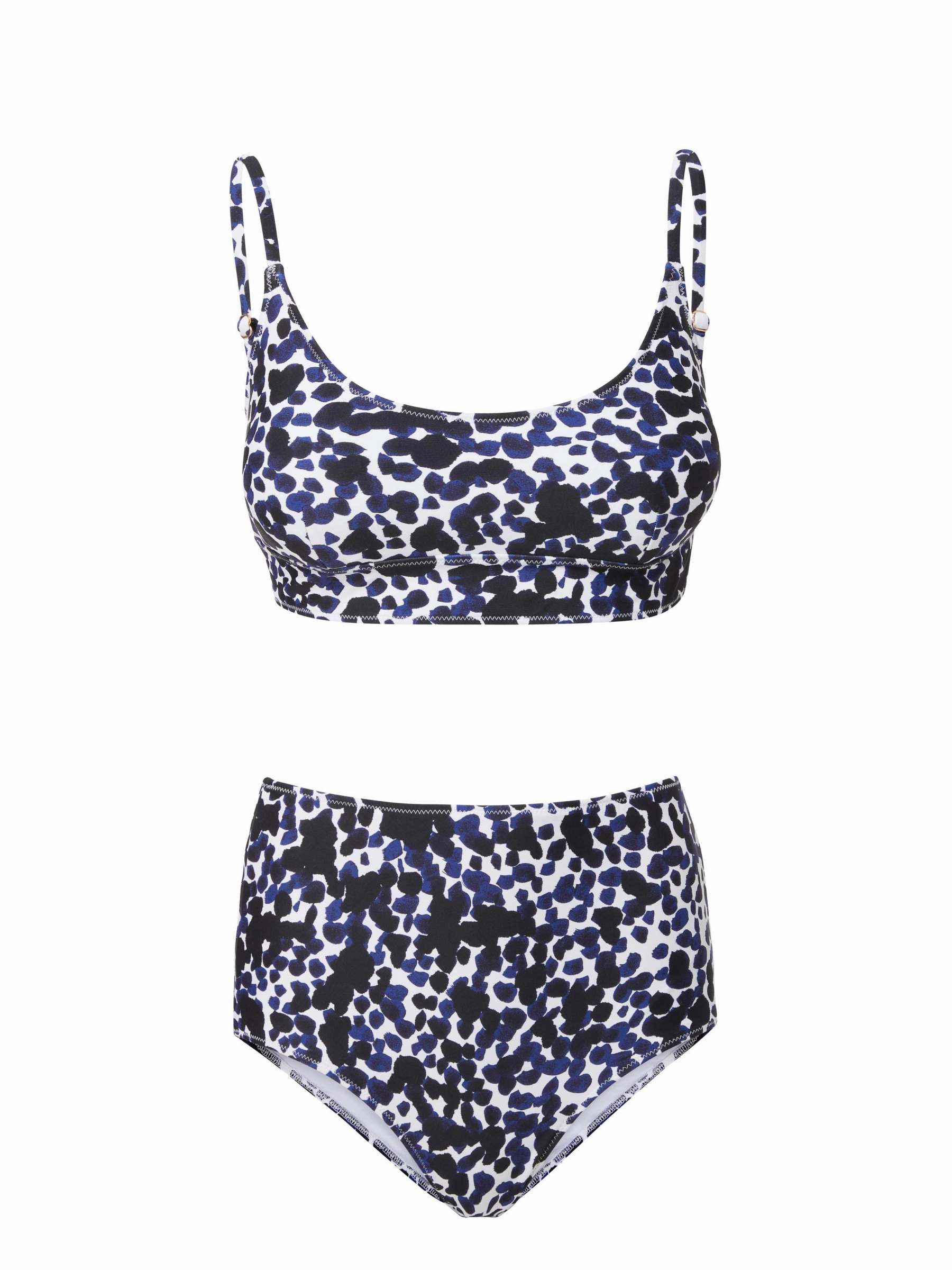 Resort Swim Wicking Liner Erika Top   Classic High Waist Bottom in Animal Dot