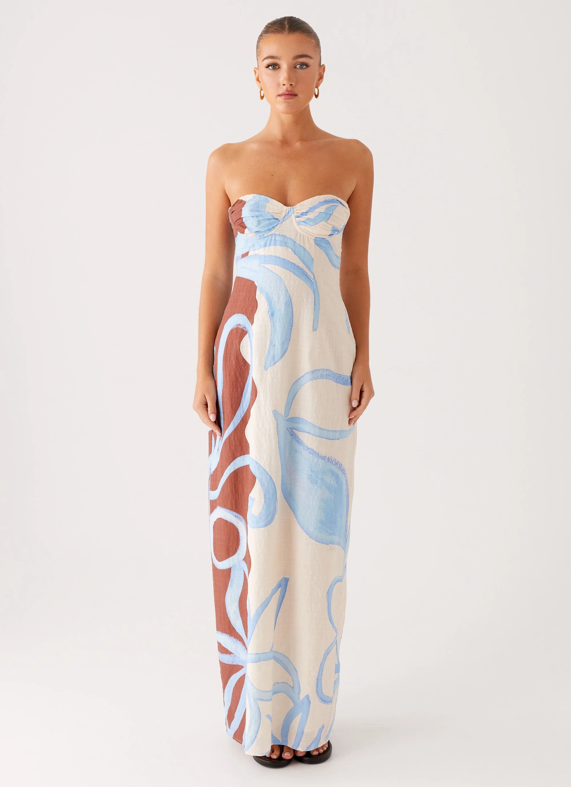 Raiden Maxi Dress - Bloom Wave Print Soft Composition Fashionable appearance