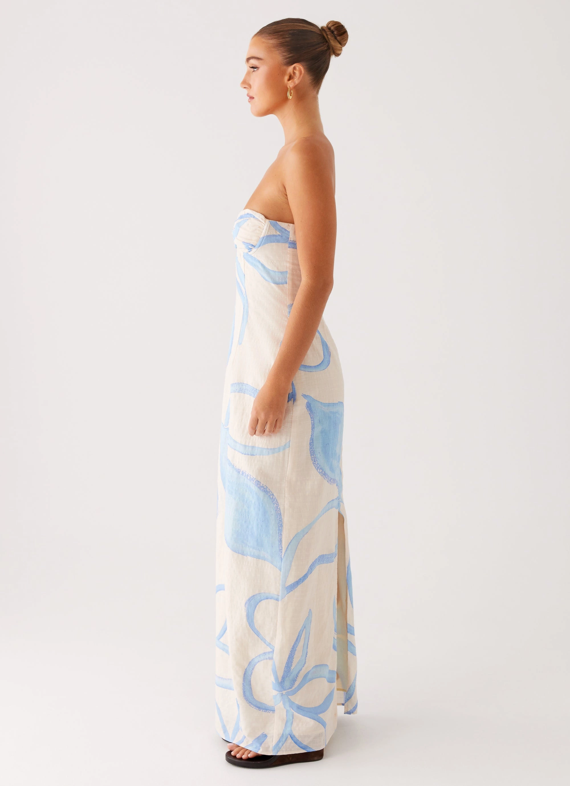 Raiden Maxi Dress - Bloom Wave Print Office Shape