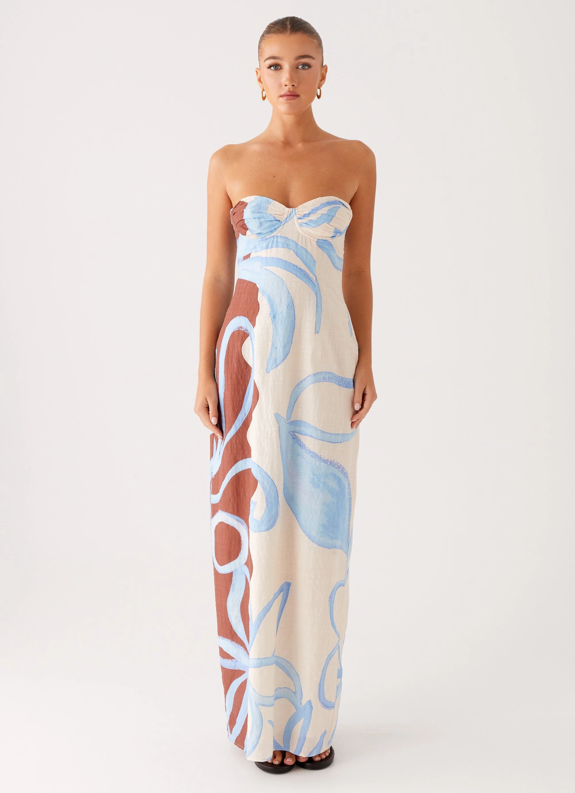Raiden Maxi Dress - Bloom Wave Print Flexible Cut