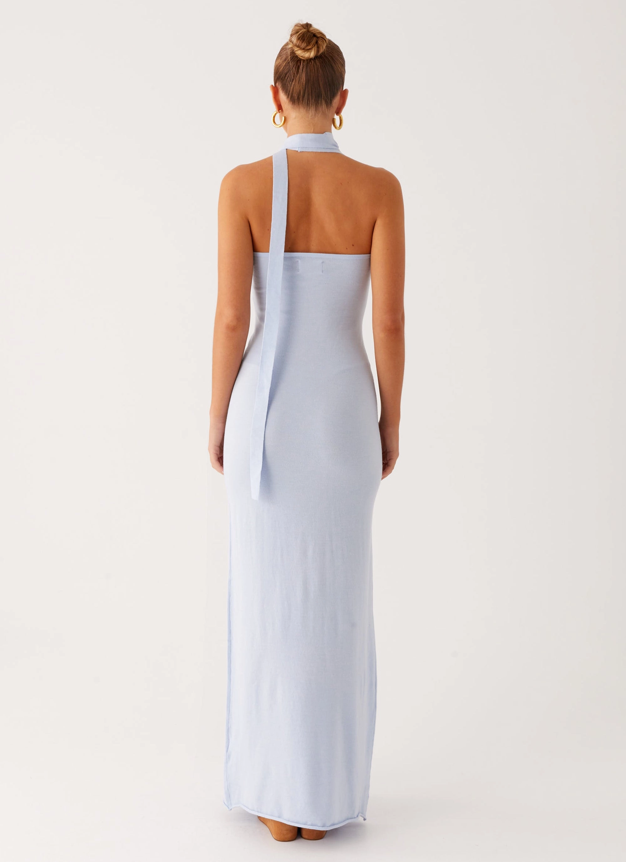 Classic Vibe Sophisticated Edge Eddie Knit Maxi Dress - Blue
