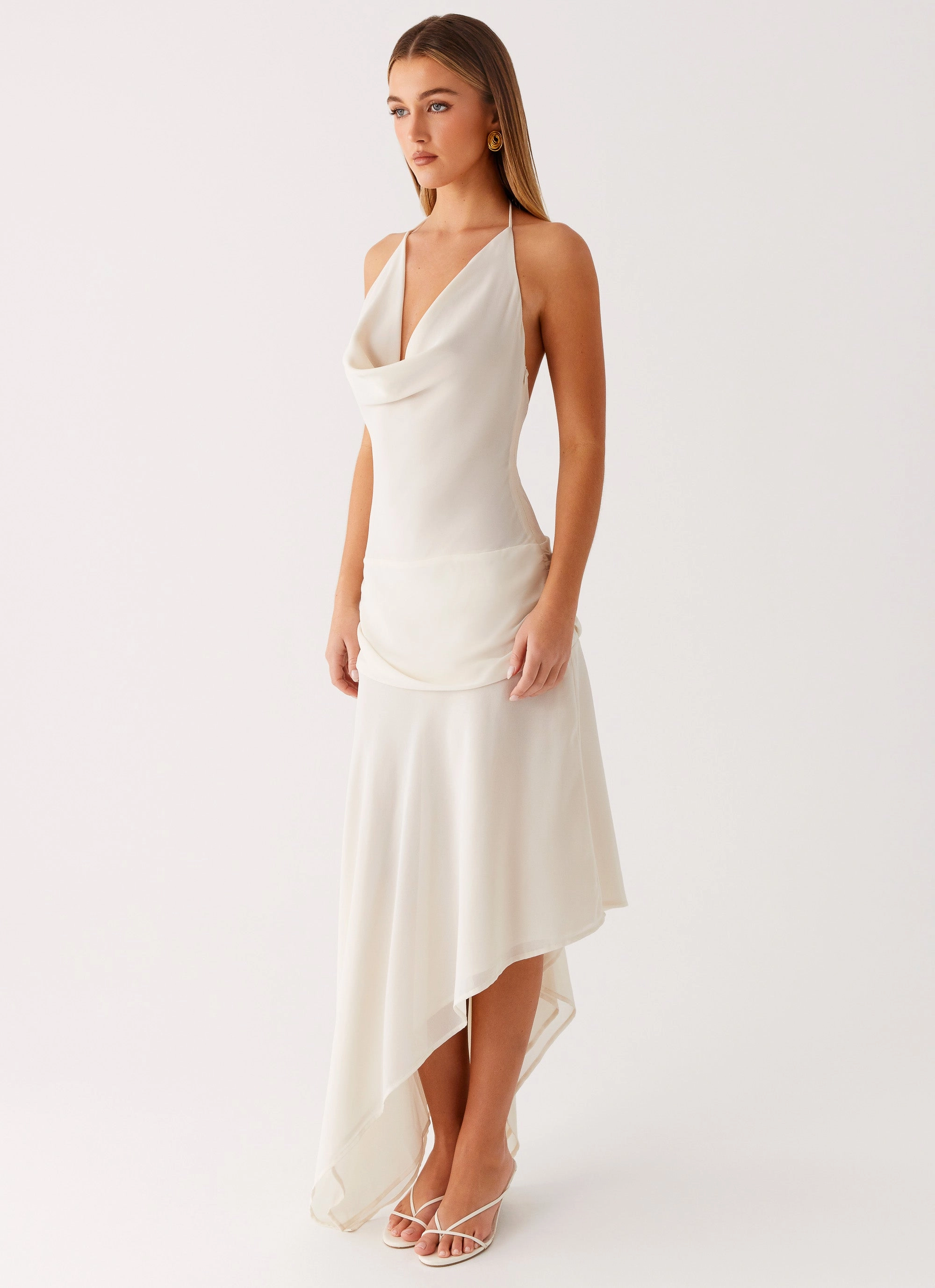 Nyra Midi Dress - Cream Modest Light Mood Glow