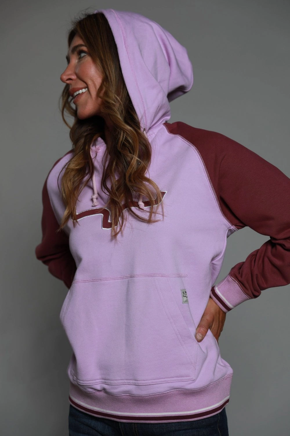 Biodegradable Fiber Option Cozy Must-Have Kimes Ranch Womens Summer Love Fleece Lavender Cotton Blend L/S Hoodie