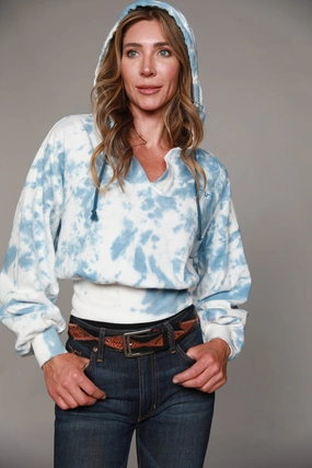 Kimes Ranch Womens Monterey Hoodie Blue Cotton Blend L/S Warm and Fashionable