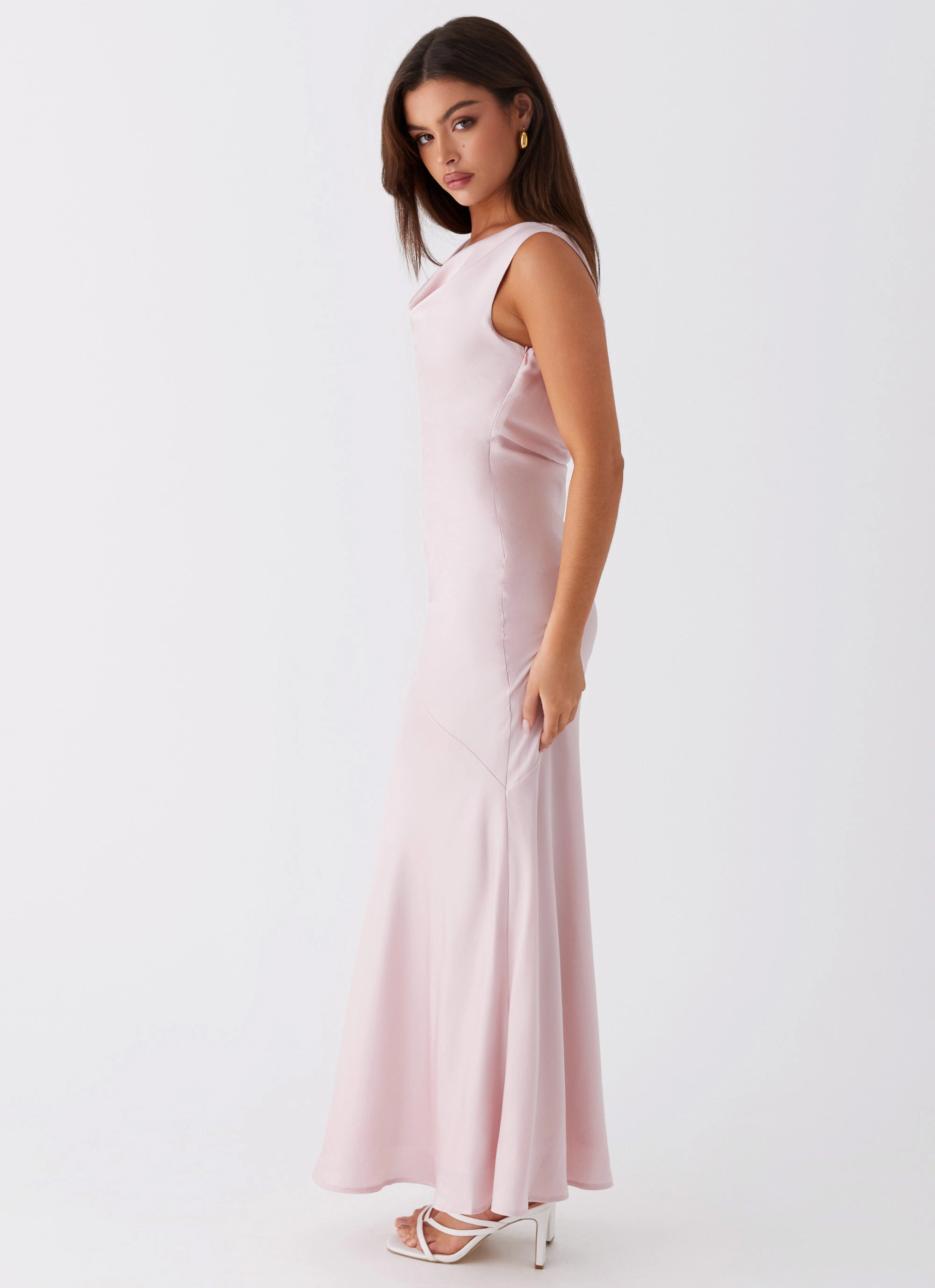 Be Mine Satin Maxi Dress - Mauve Pink All weather Relaxed Fit