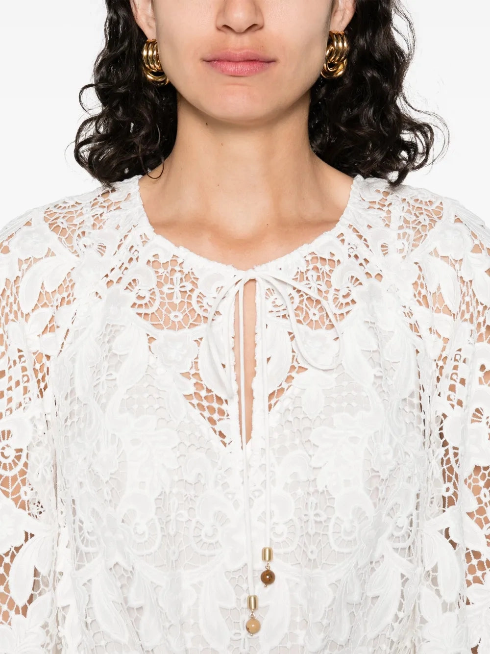 Coco Lace Midi Dress in Ivory Water-Repellent-Finish