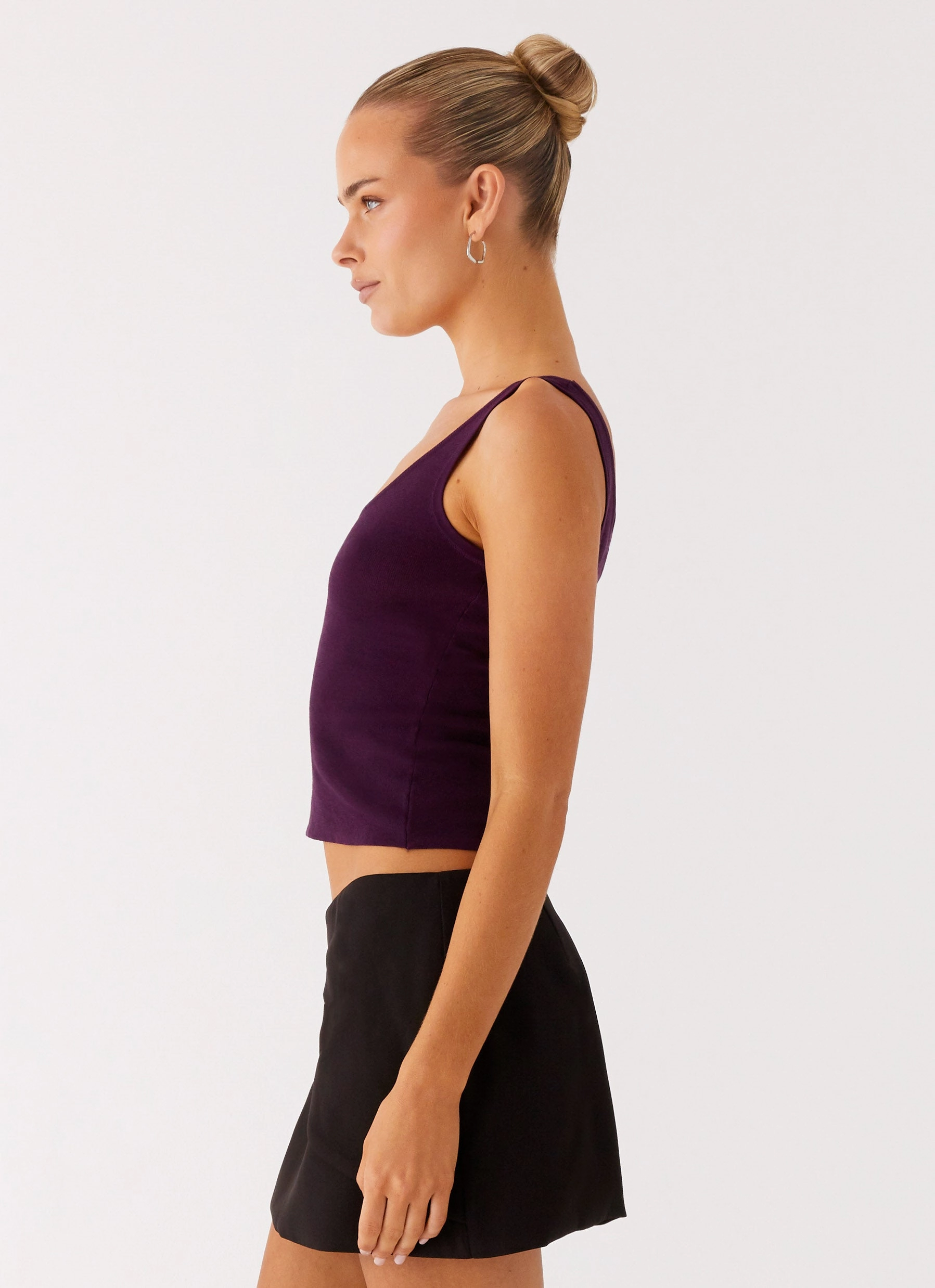 QuickDry Textile Basic Long Sleeve No Signal Knit Top - Plum