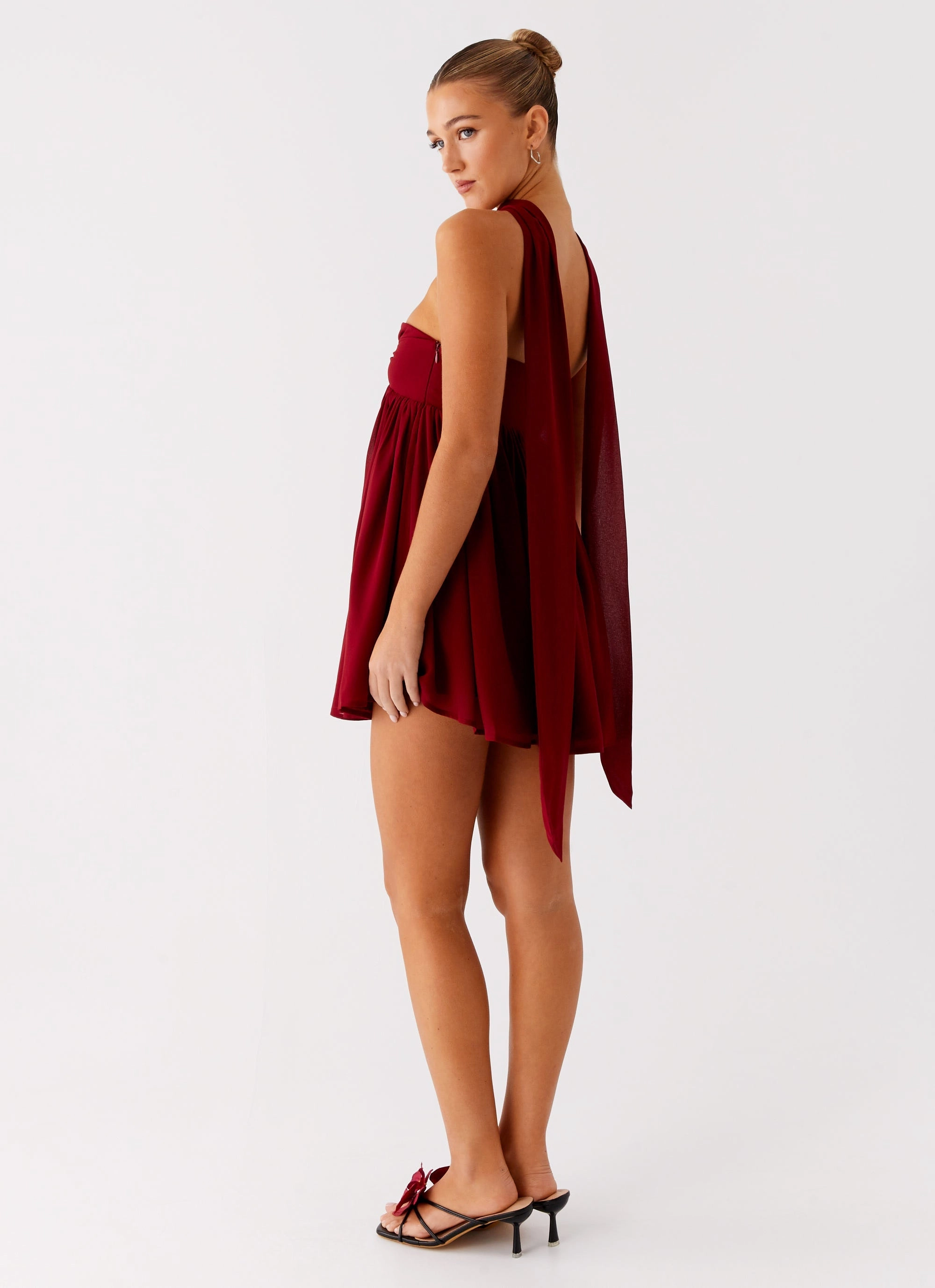 Saturn Mini Dress - Maroon Classic structured dress