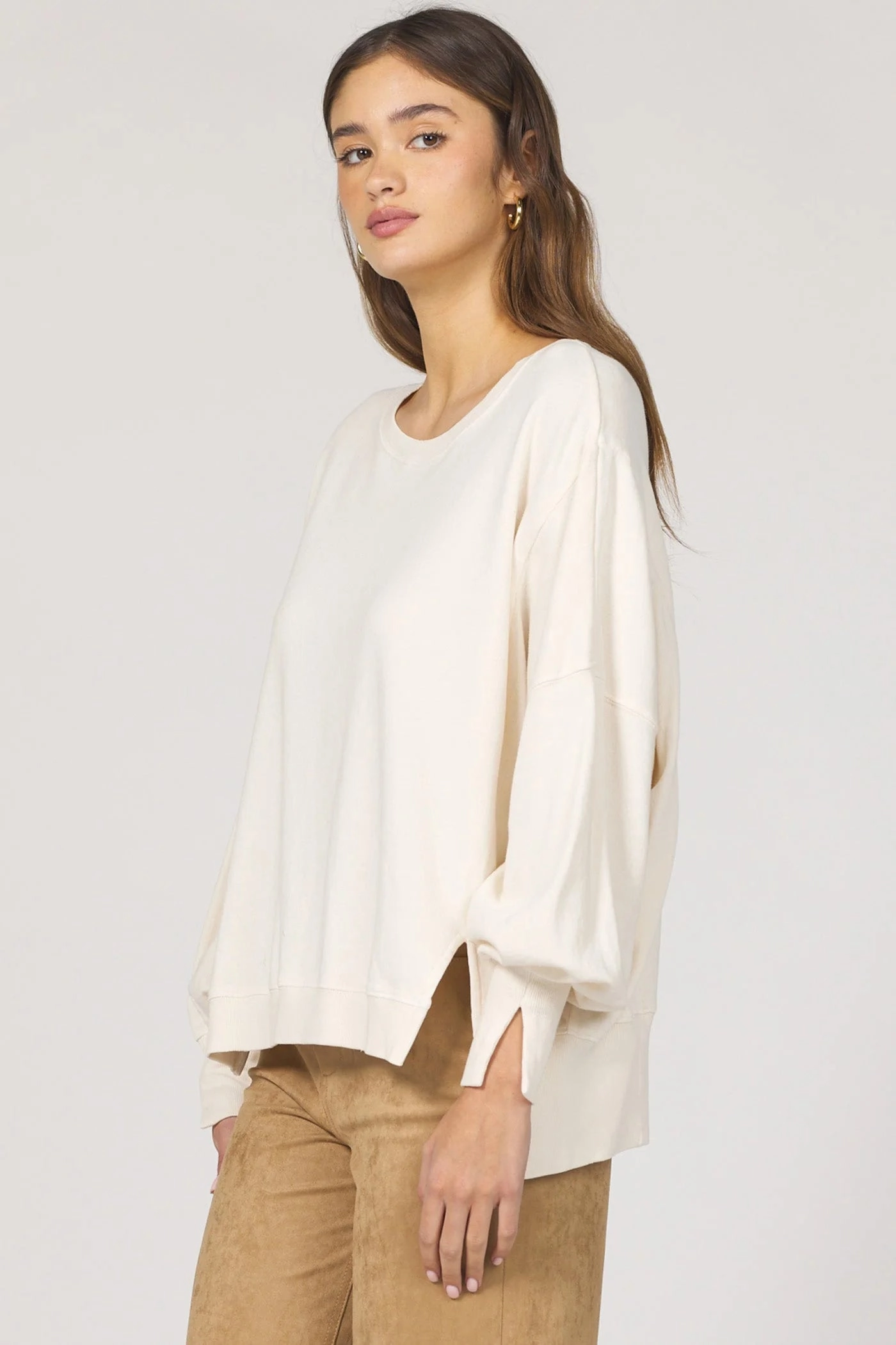 Anti Static Fabric Trenton Pullover Top - Whitecap Gray