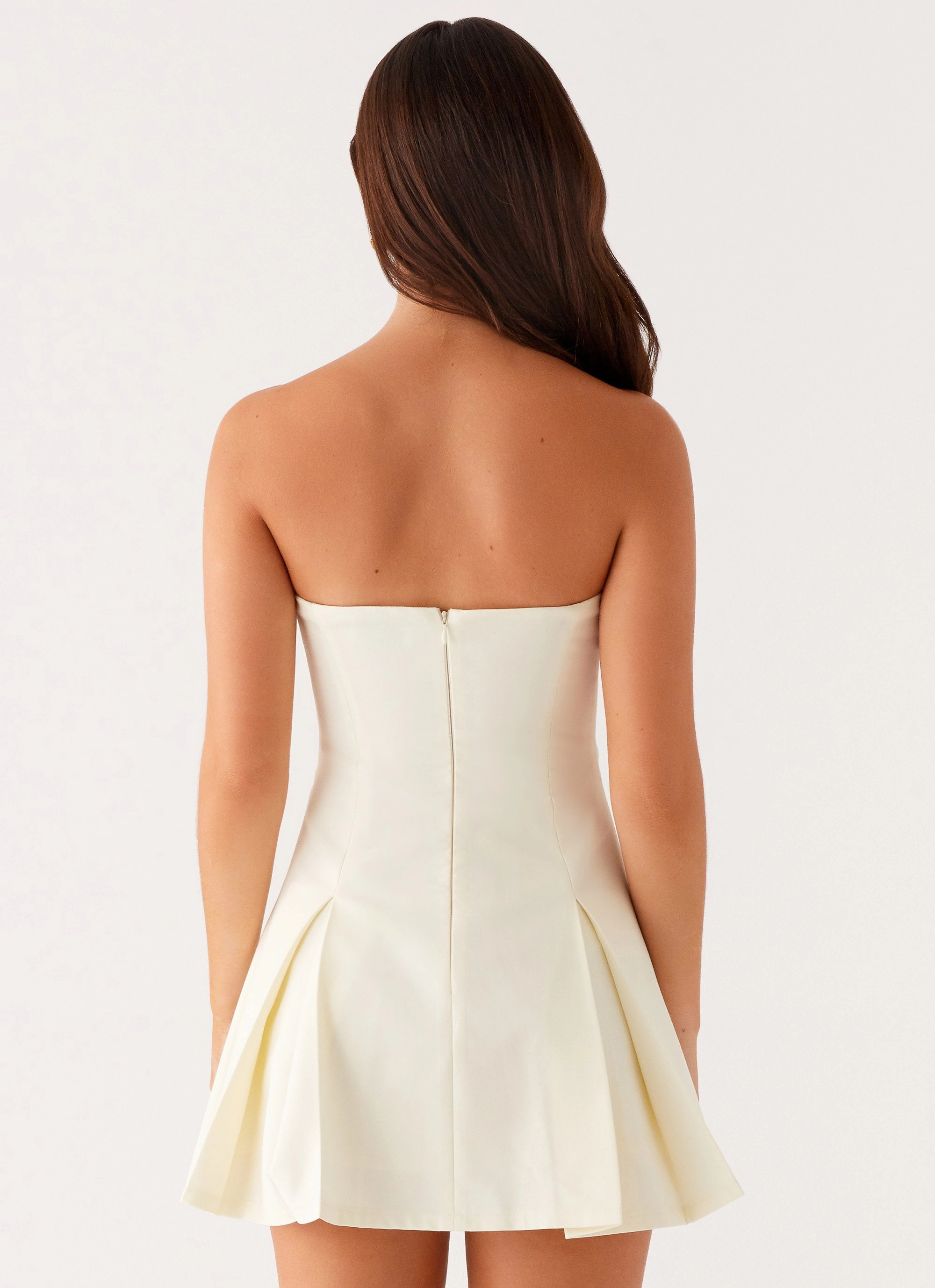 Zip Ease Day Romance Victoria Strapless Mini Dress - Butter